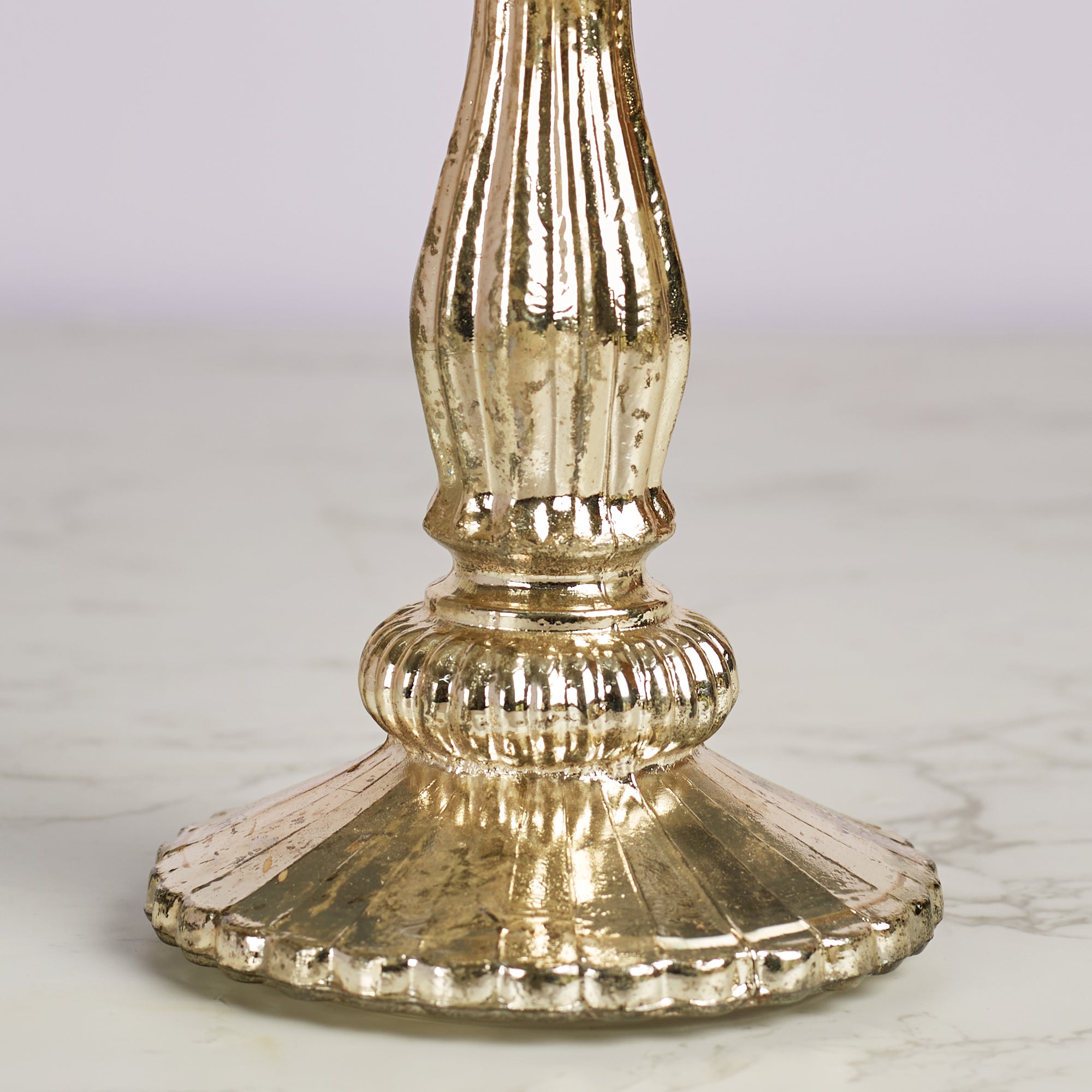 Phiona Glass Fluted Handcrafted Bowl 24 Cm in Gold Colour
