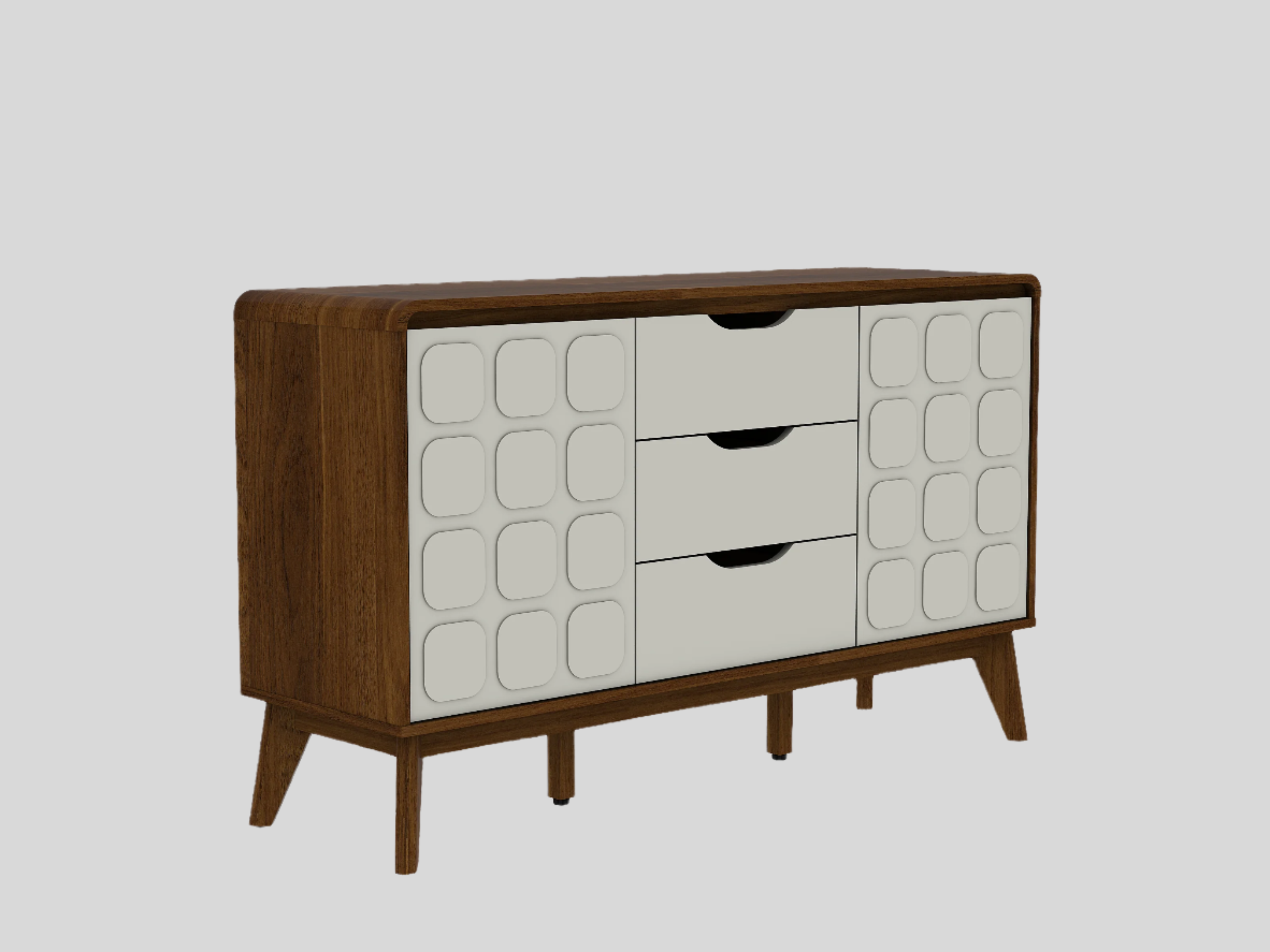 Opus Sideboard in White & Walnut Colour