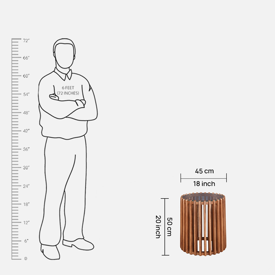 Haku Side Table in Walnut Colour