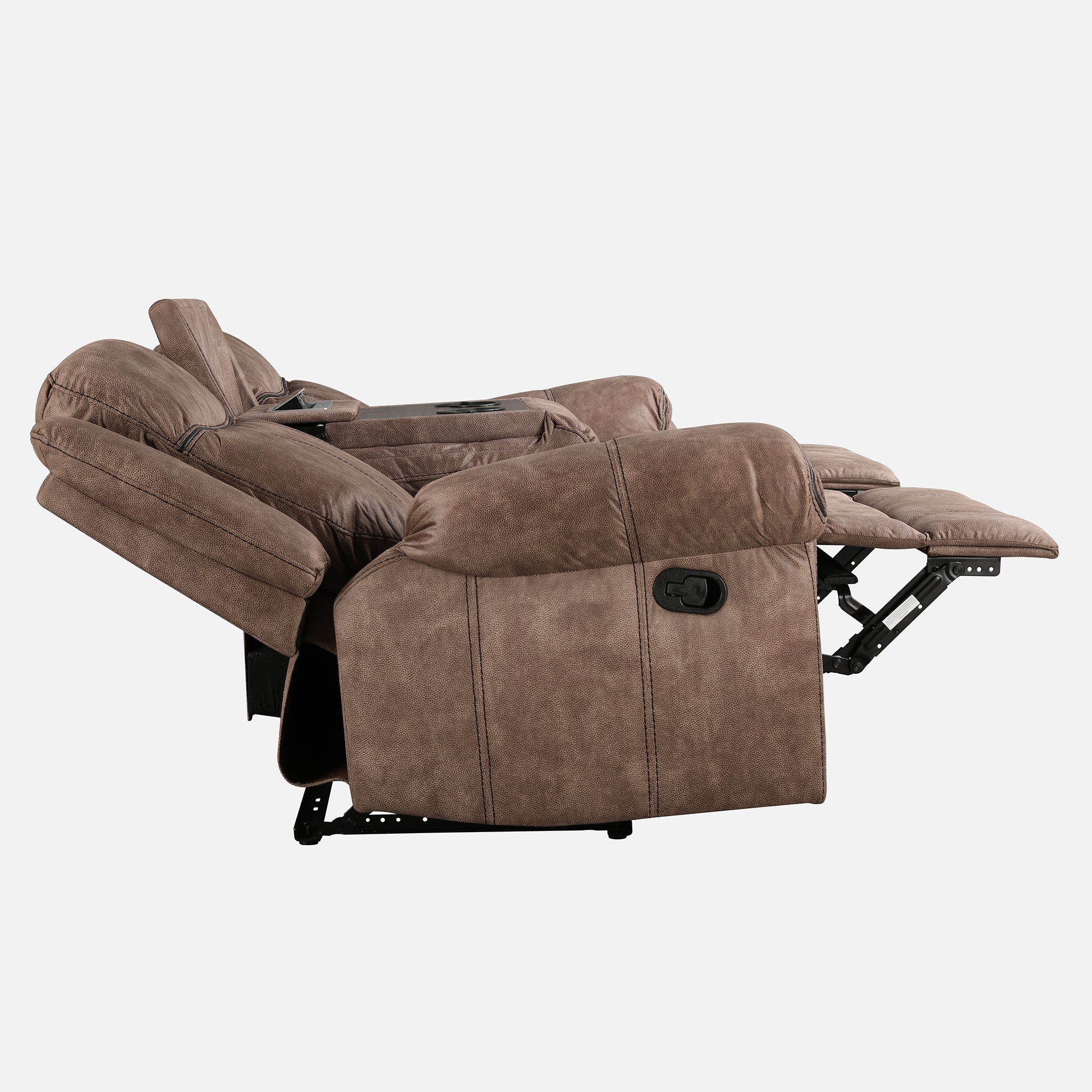 Enfield Fabric 3 Seater Recliner in Brown Colour