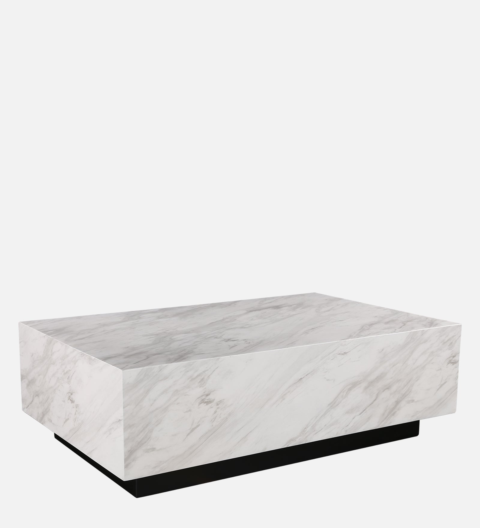 Garnet Marble Finish Center Table in White Colour