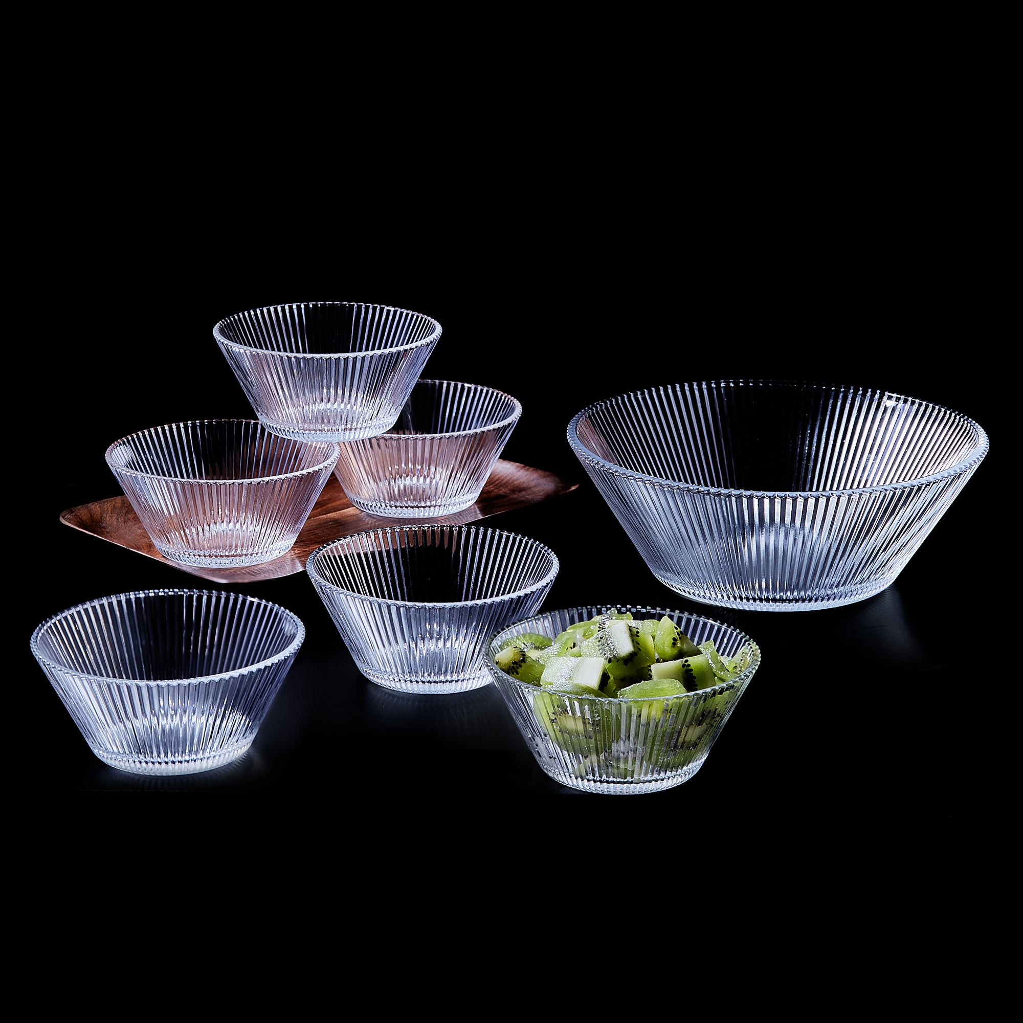 Sapphire  Pudding Bowl Set of 7 in Transparent Colour