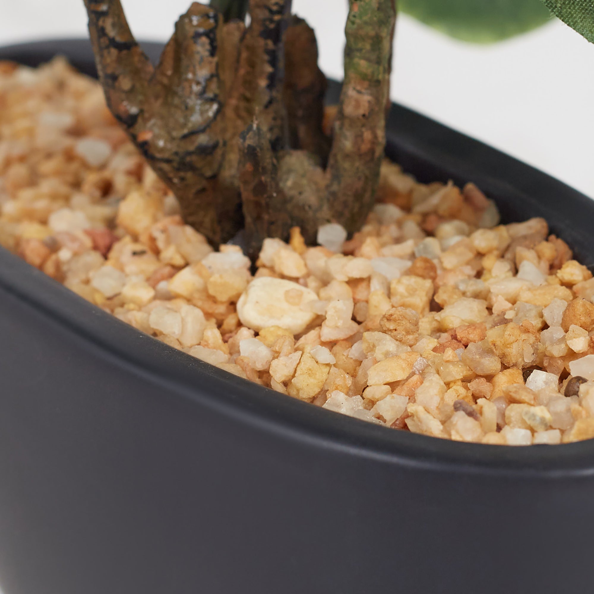 Ilana  Faux Fiddle Ceramic Potted Plant 29 Cm in Green Colour