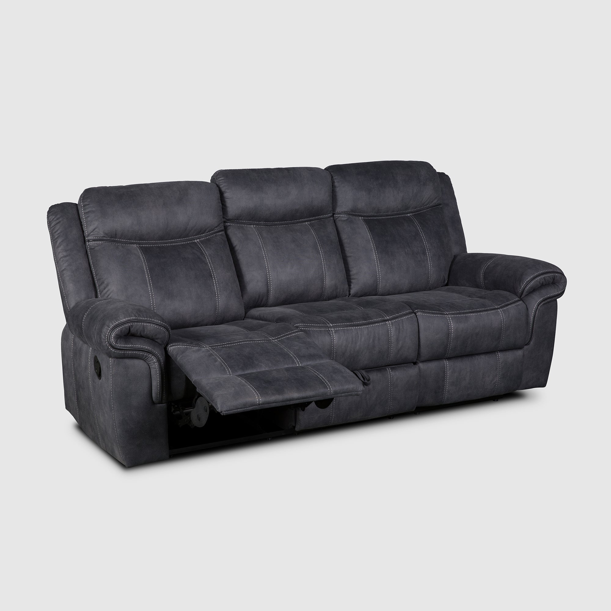 Enfield Fabric 3 Seater Recliner in Grey Colour
