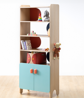 Hopscotch Multipurpose Storage Shelf with Hanging Hooks in Multi Colour