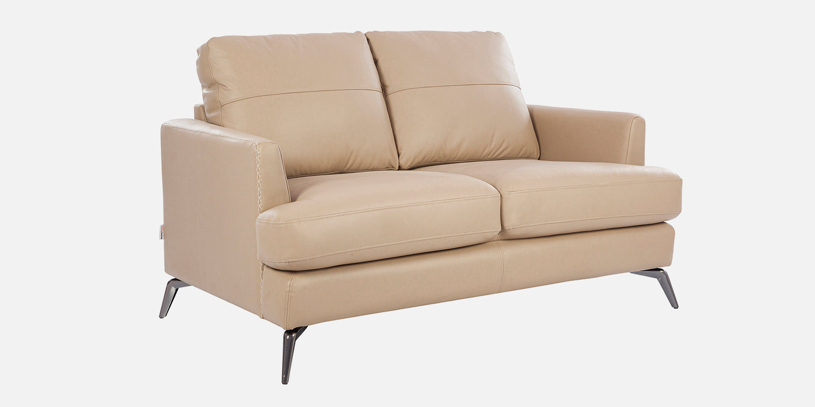 Soren Half Leather Two Seater Sofa in Mushroom Colour