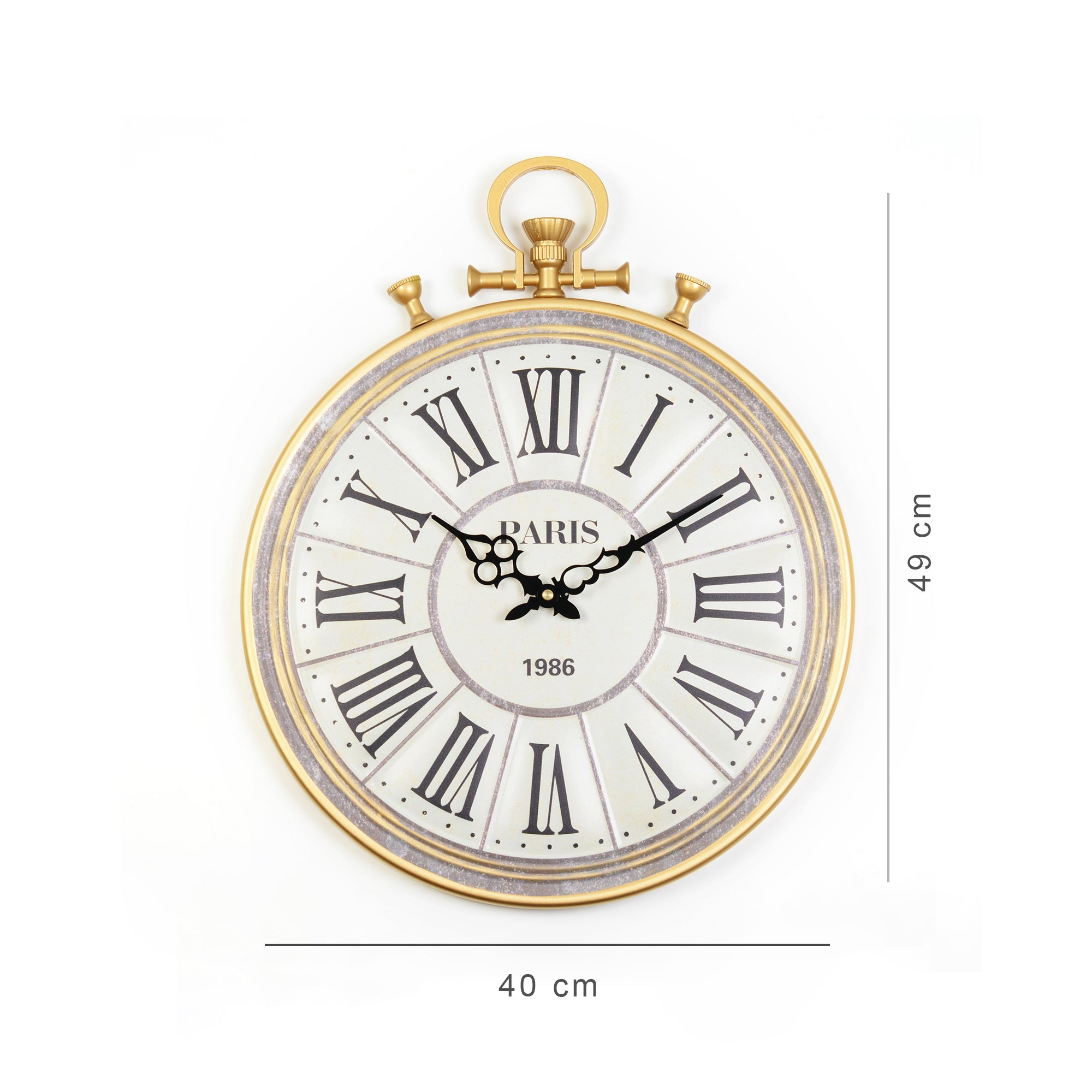 Rhythm Metal Oldtown Wall Clock in Antique Gold Colour