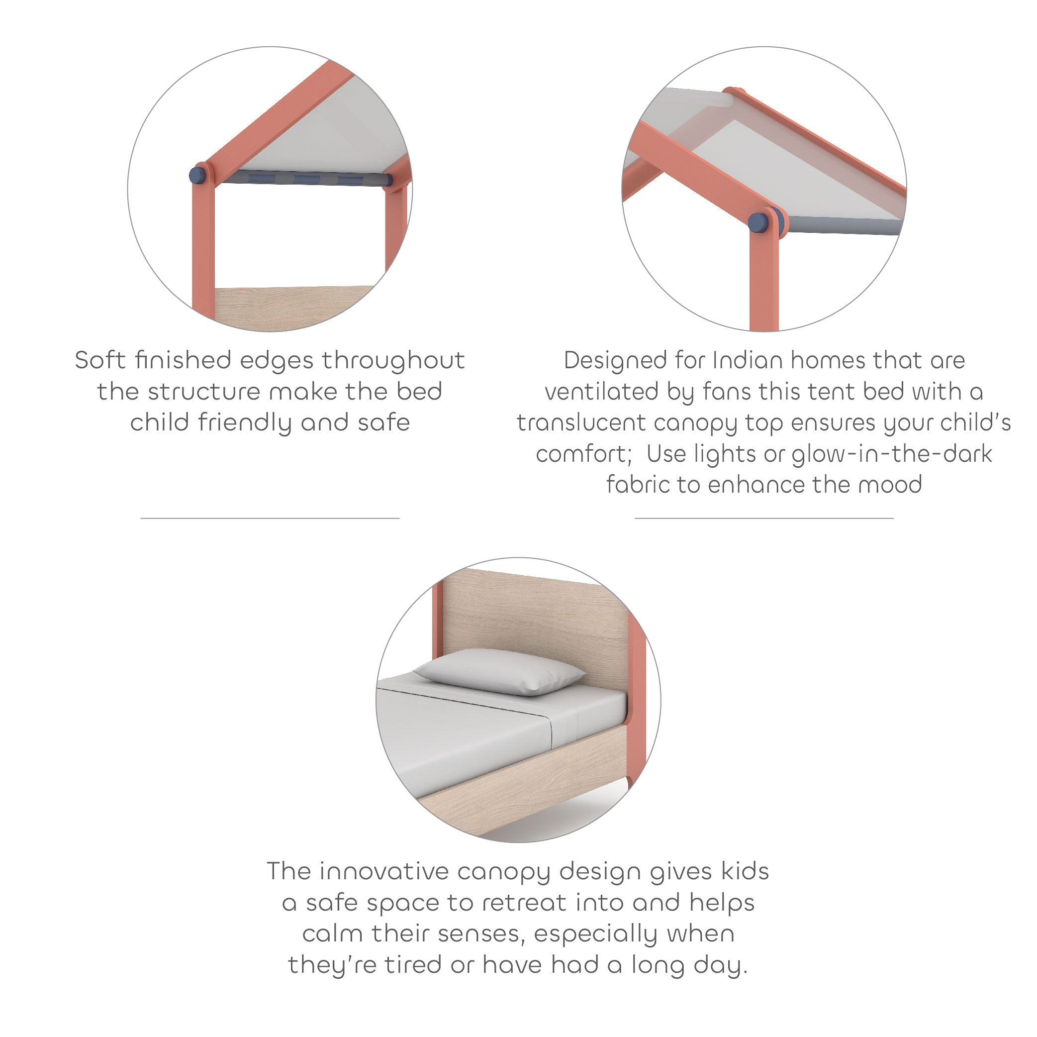 Dreamliner Tent Bed in Coral Paradise Colour