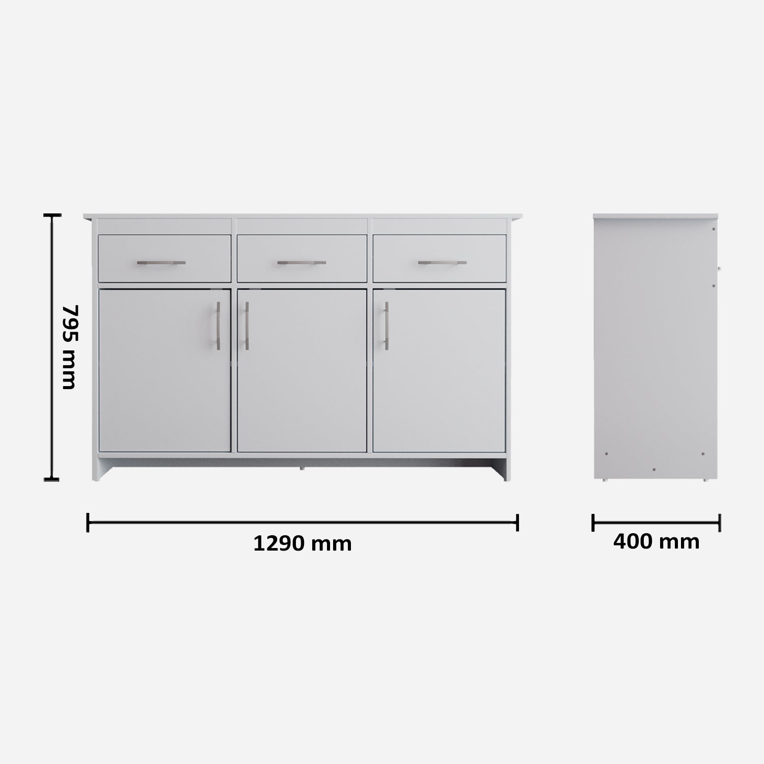 Albert Engineered Wood 3 Door Cabinet in White Colour