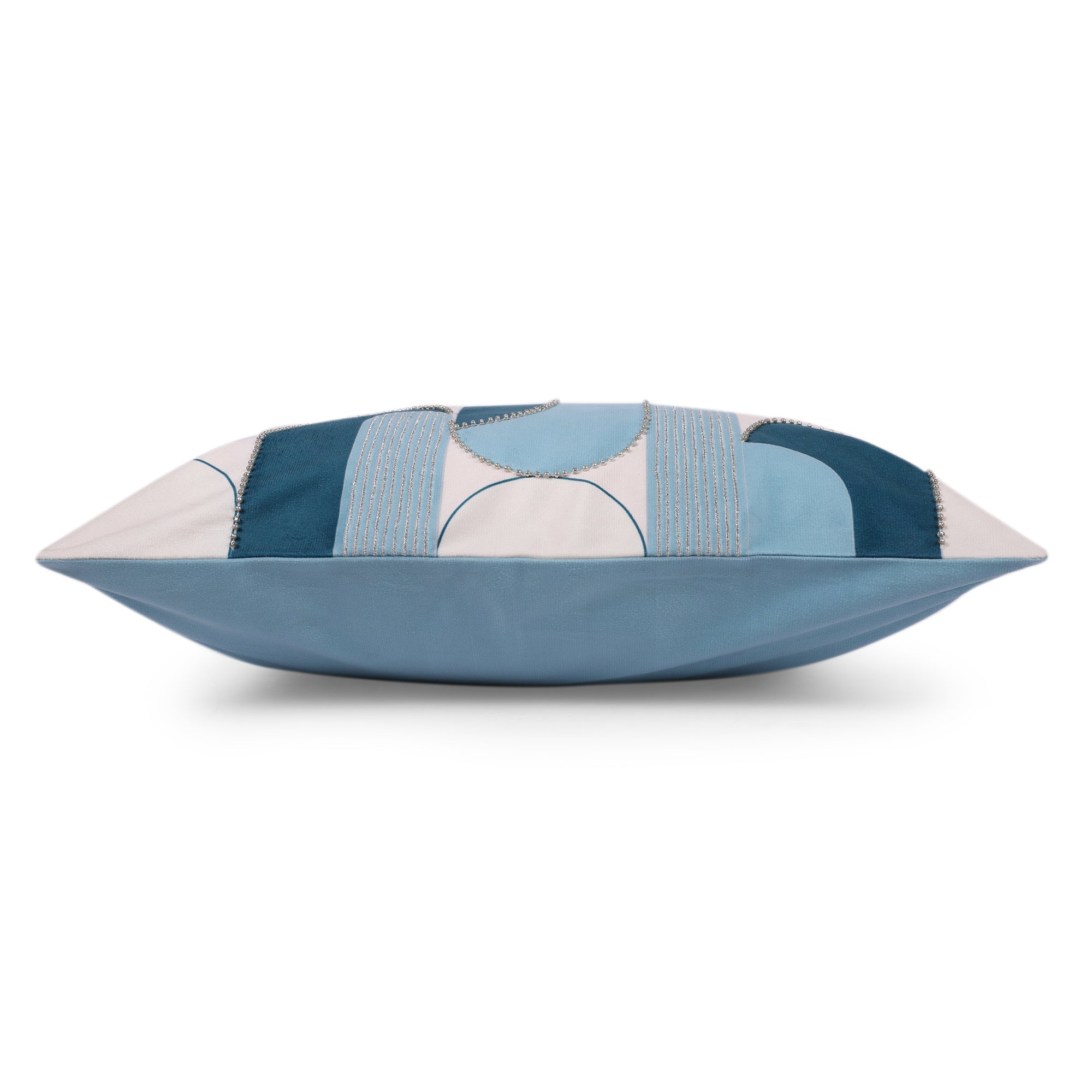 Plush Elegance Art Deco Cushion Cover Blue, 30X45cm