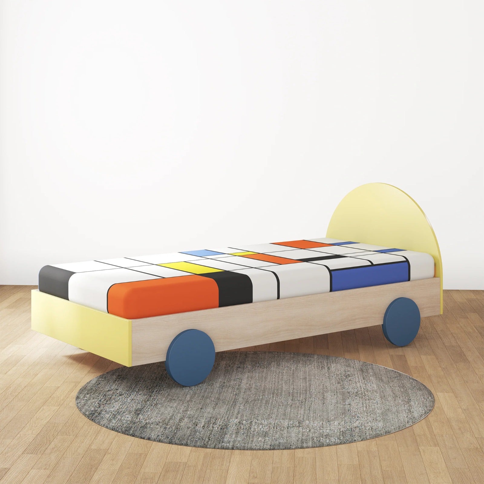 Vroom Single Bed in Yellow Colour