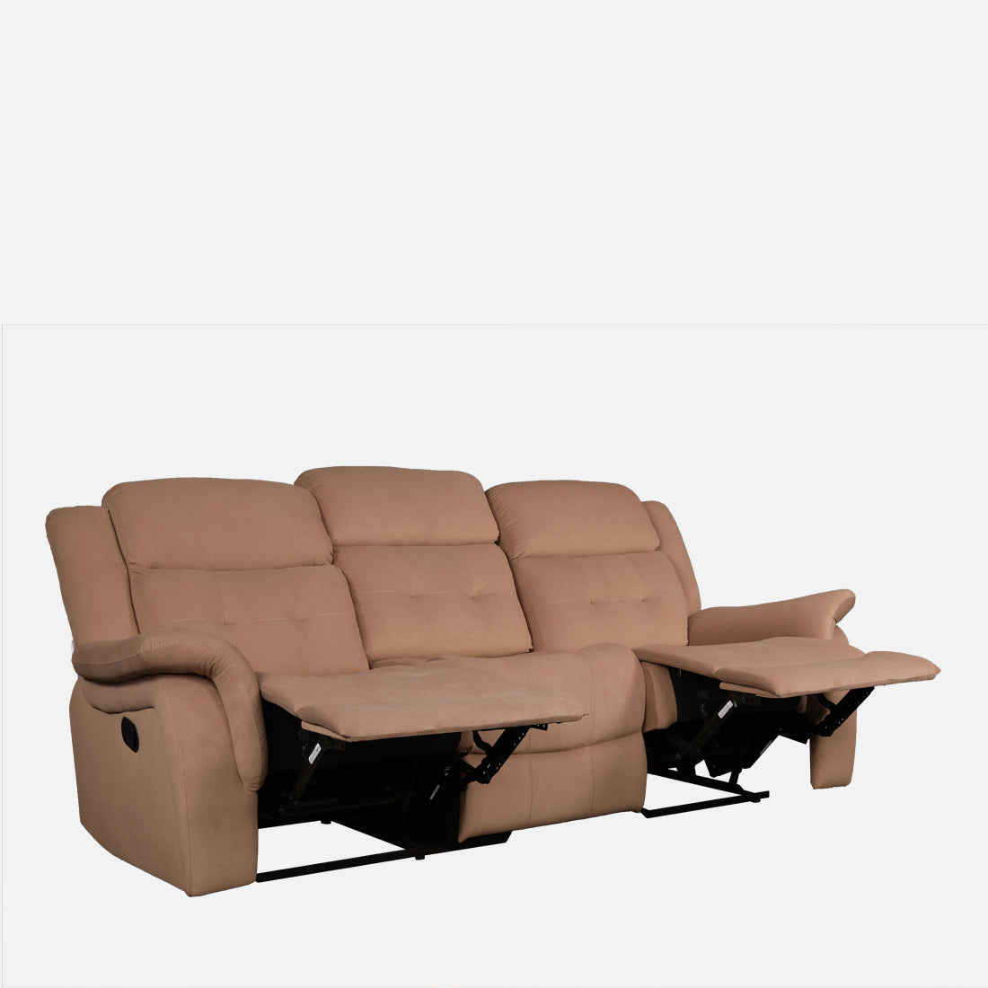 Attila Fabric Three Seater Recliner in Brown Colour