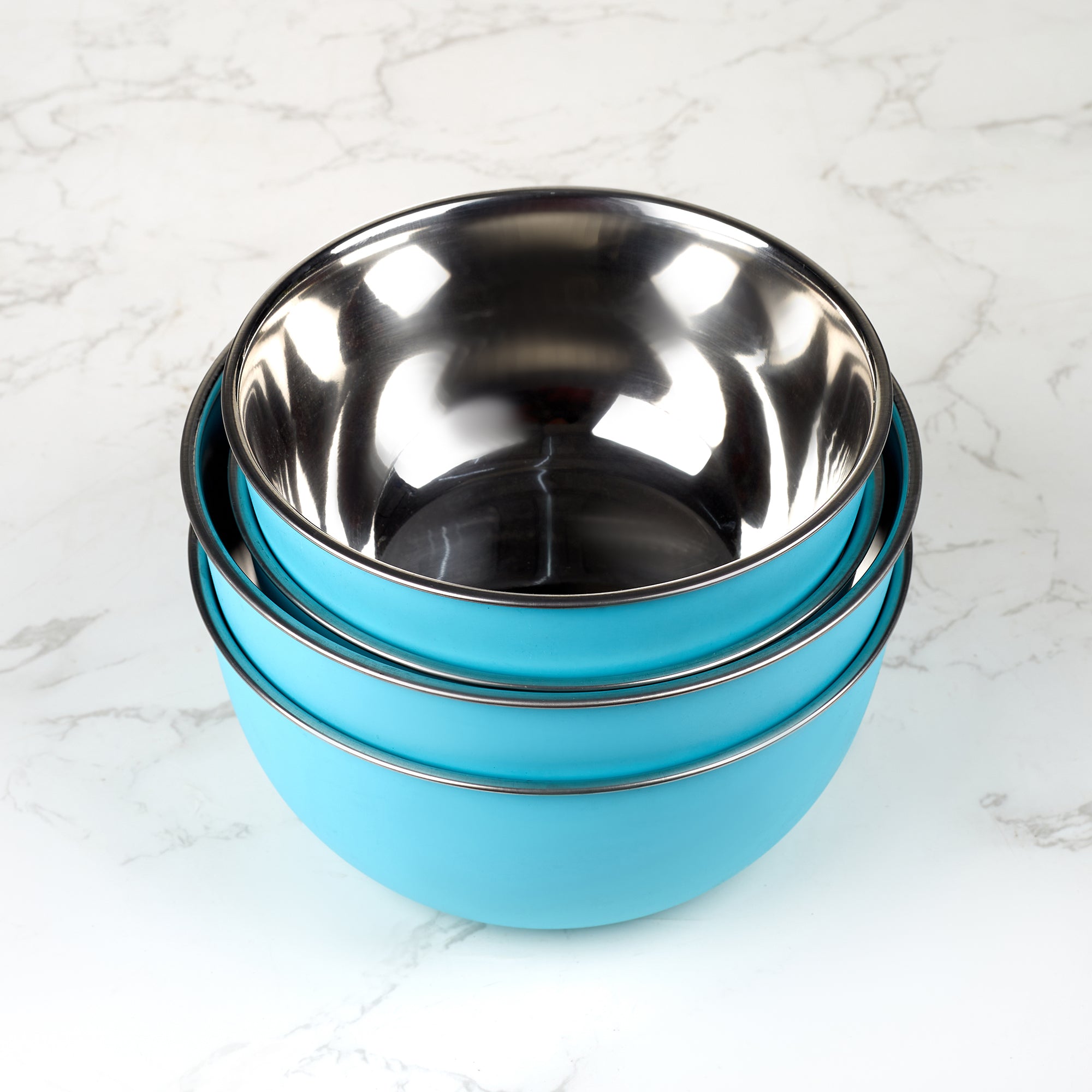 Fiesta Stainless Steel Microsafe Bowl Set of 4 in Teal Colour