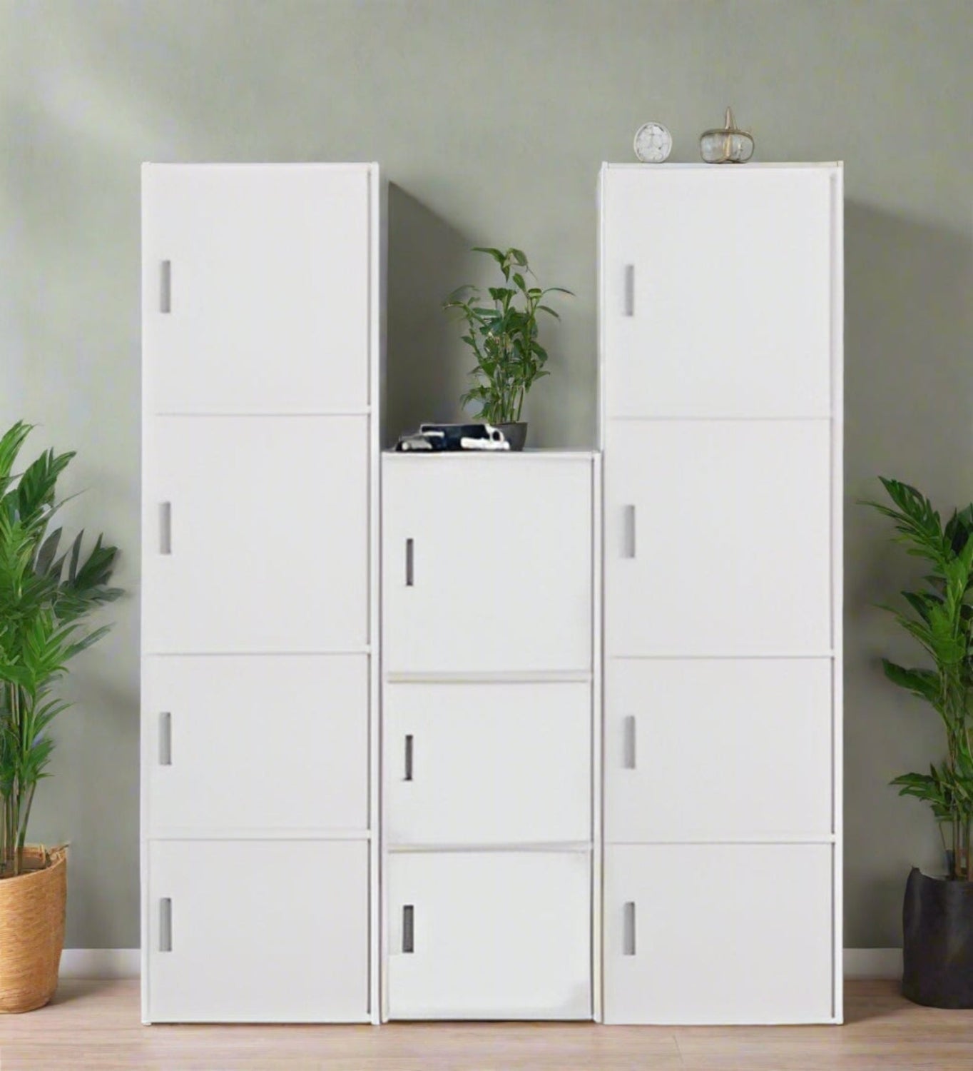 Combo - Buy Albert Engineered Wood 4 Tier + 3 Tier + 4 Tier in White Colour