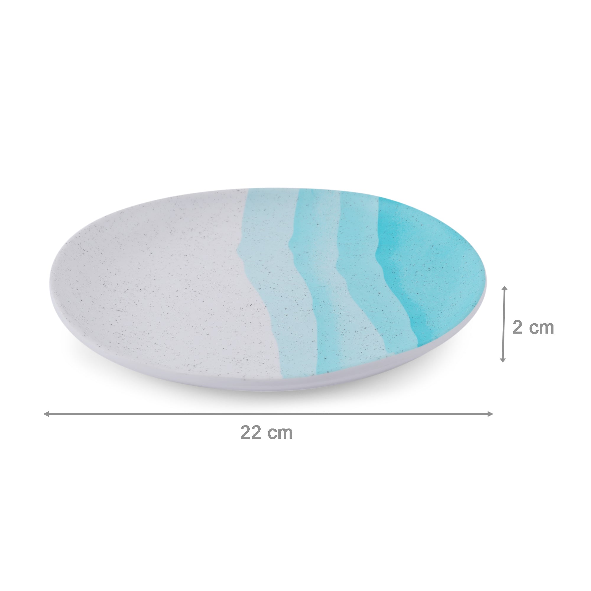 Emilia Melamine Speckles Small Plate in Dusky Blue Colour