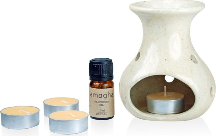 Amogha Ceramic Vapouriser Set in Sandal Colour