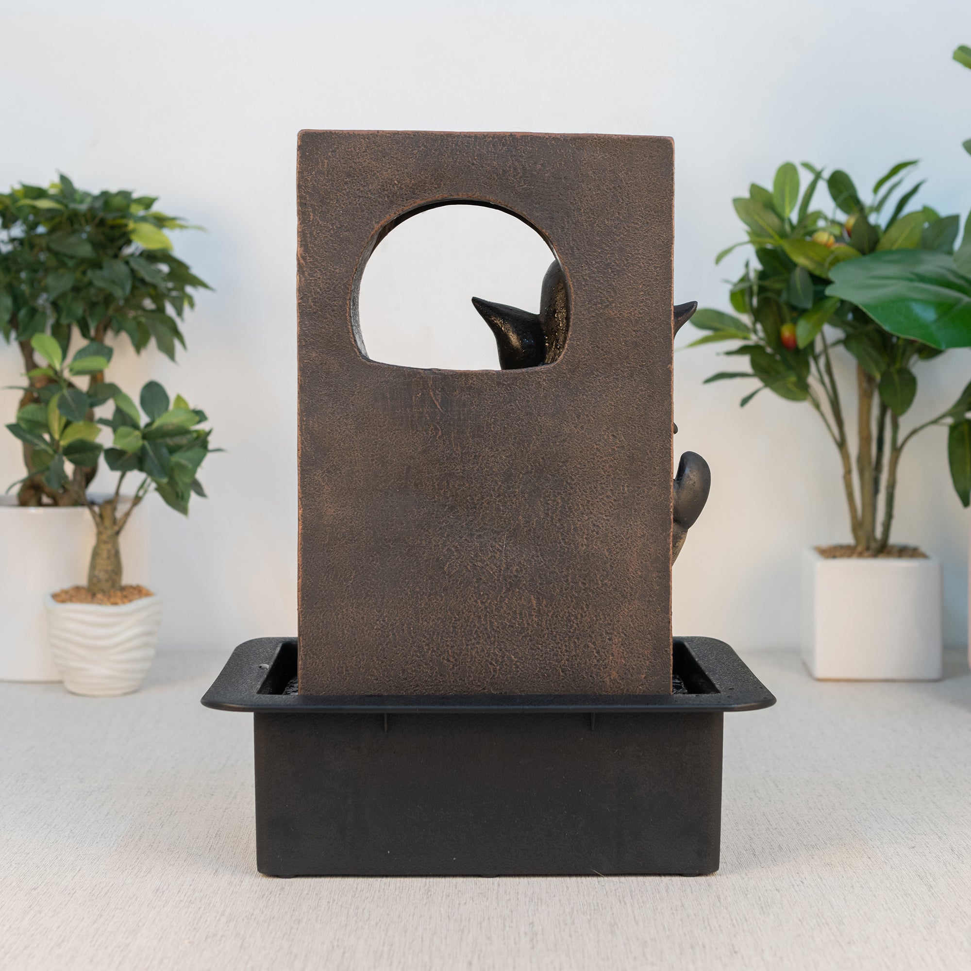 Impression Polyresin Modern Ganesha Water Fountain 30x40 Cm in Black & Gold Colour