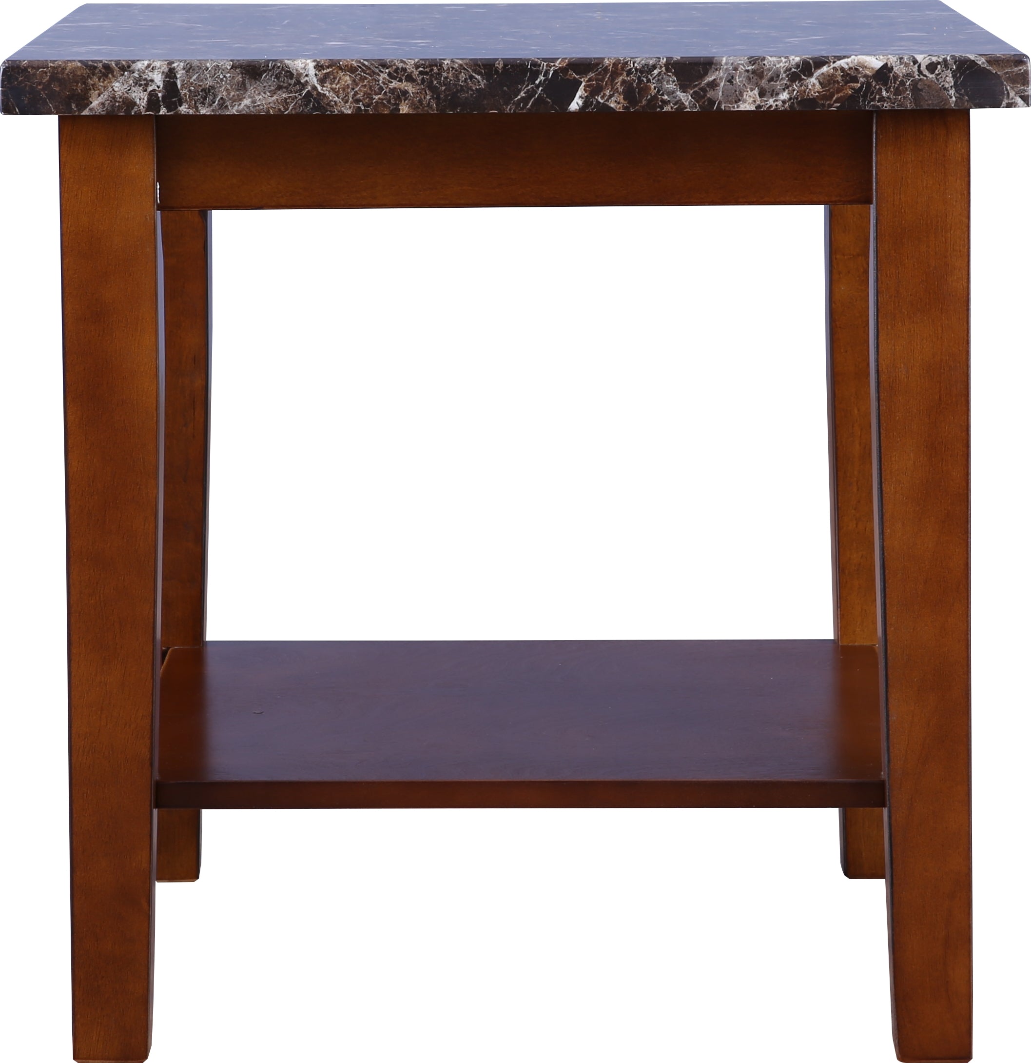 Eden Marble Finish Top Side Table in Brown Colour