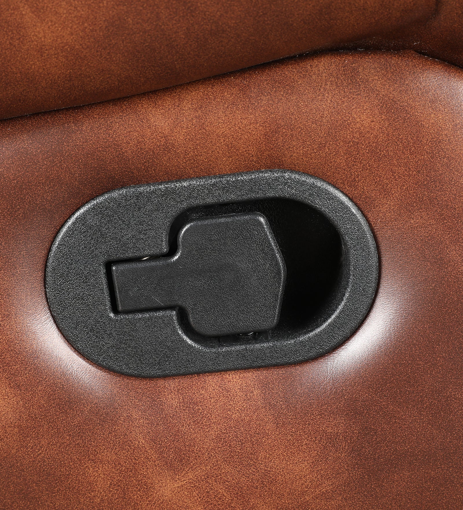 Urbano Leather Fabric Three Seater Recliner in Brown Colour