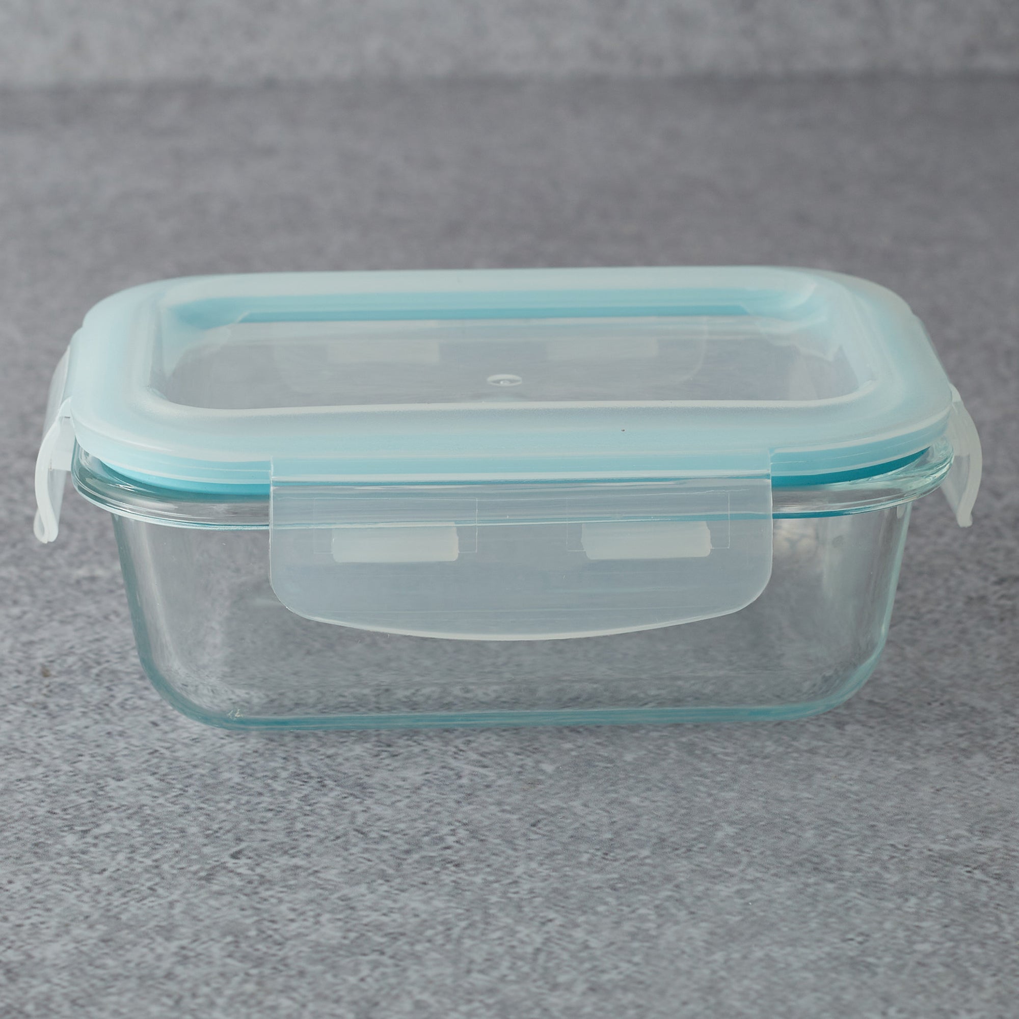 Robust Glass Rectangle Container with PP Lid 370ML in Transparent Colour