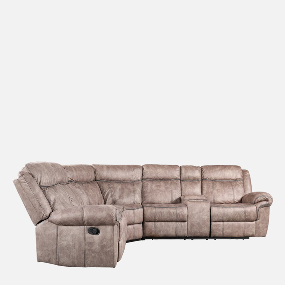 Enfield Fabric Lounger With Recliner in Brown Colour