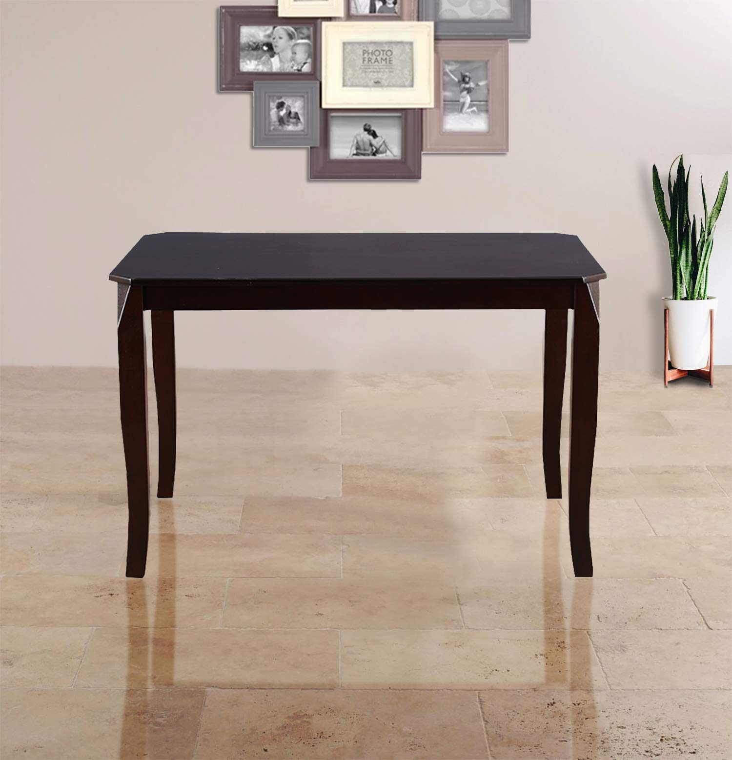Cardiff Solid Wood 4-Seater Dining Table in Mocha Finish