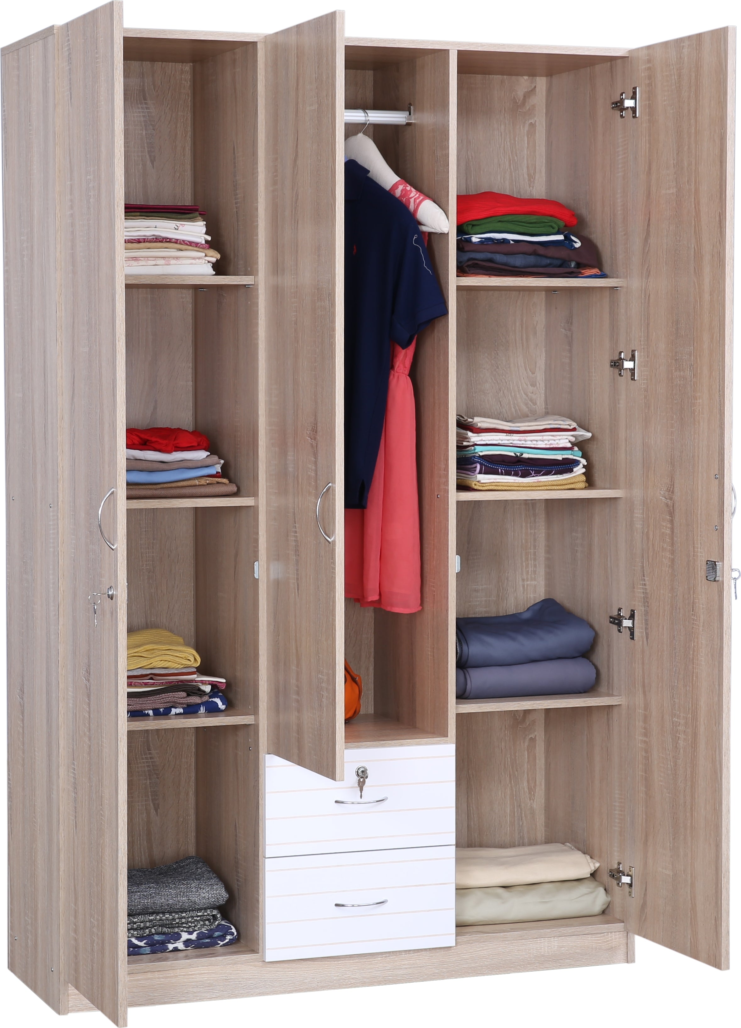 Molly Three door Wardrobe in Multi Colour