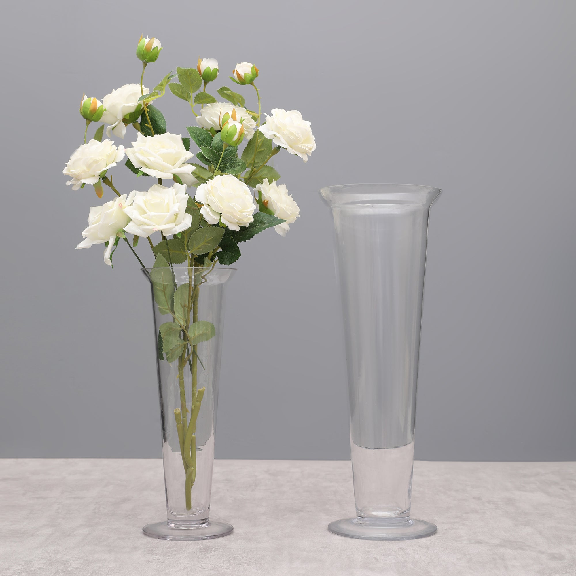 EDEL MODERN CLEAR GLASS SMALL SIZED VASE BY LIVING ESSENCE