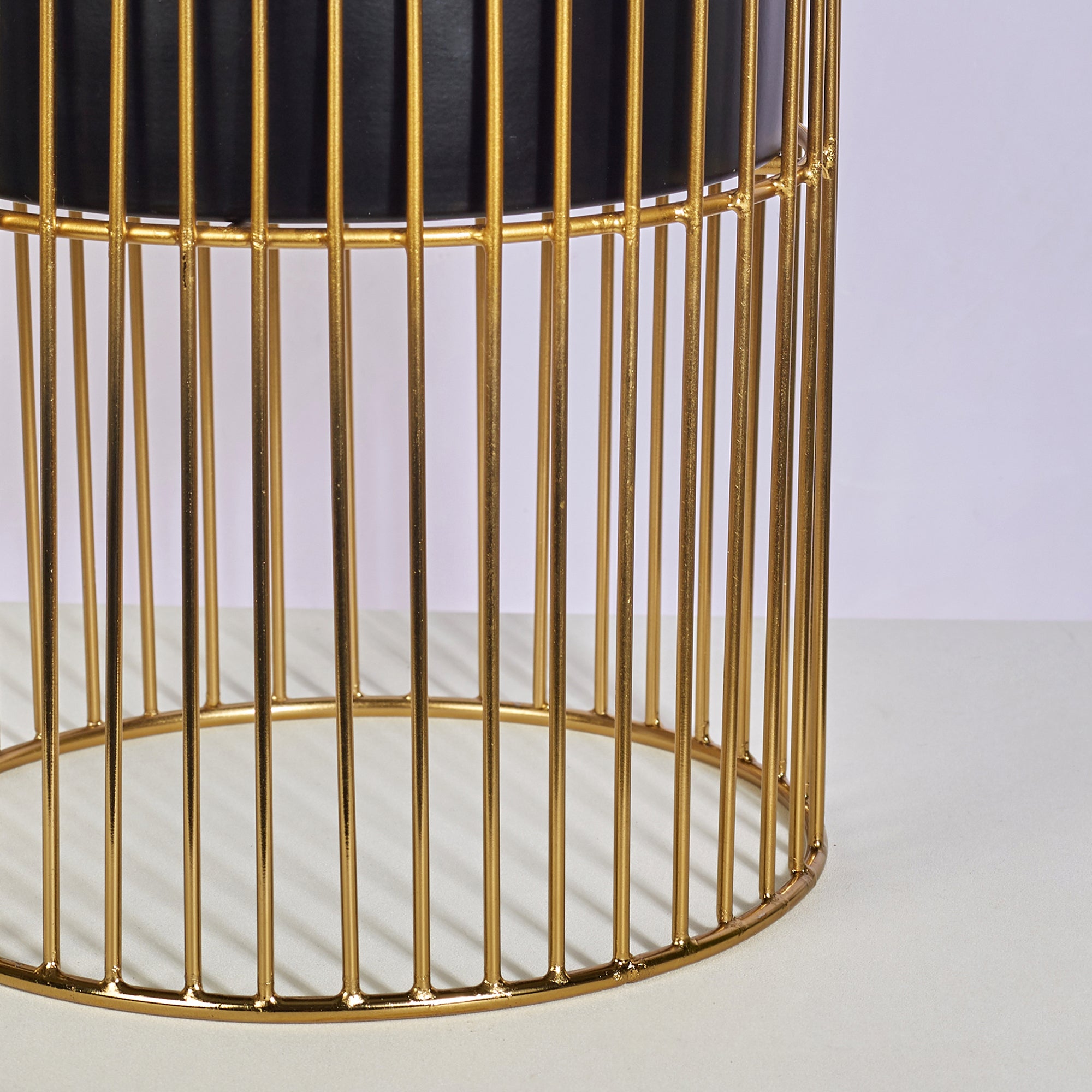 Artiskylar Metal Matt Finish Planter 26 Cm in Black and Gold Colour