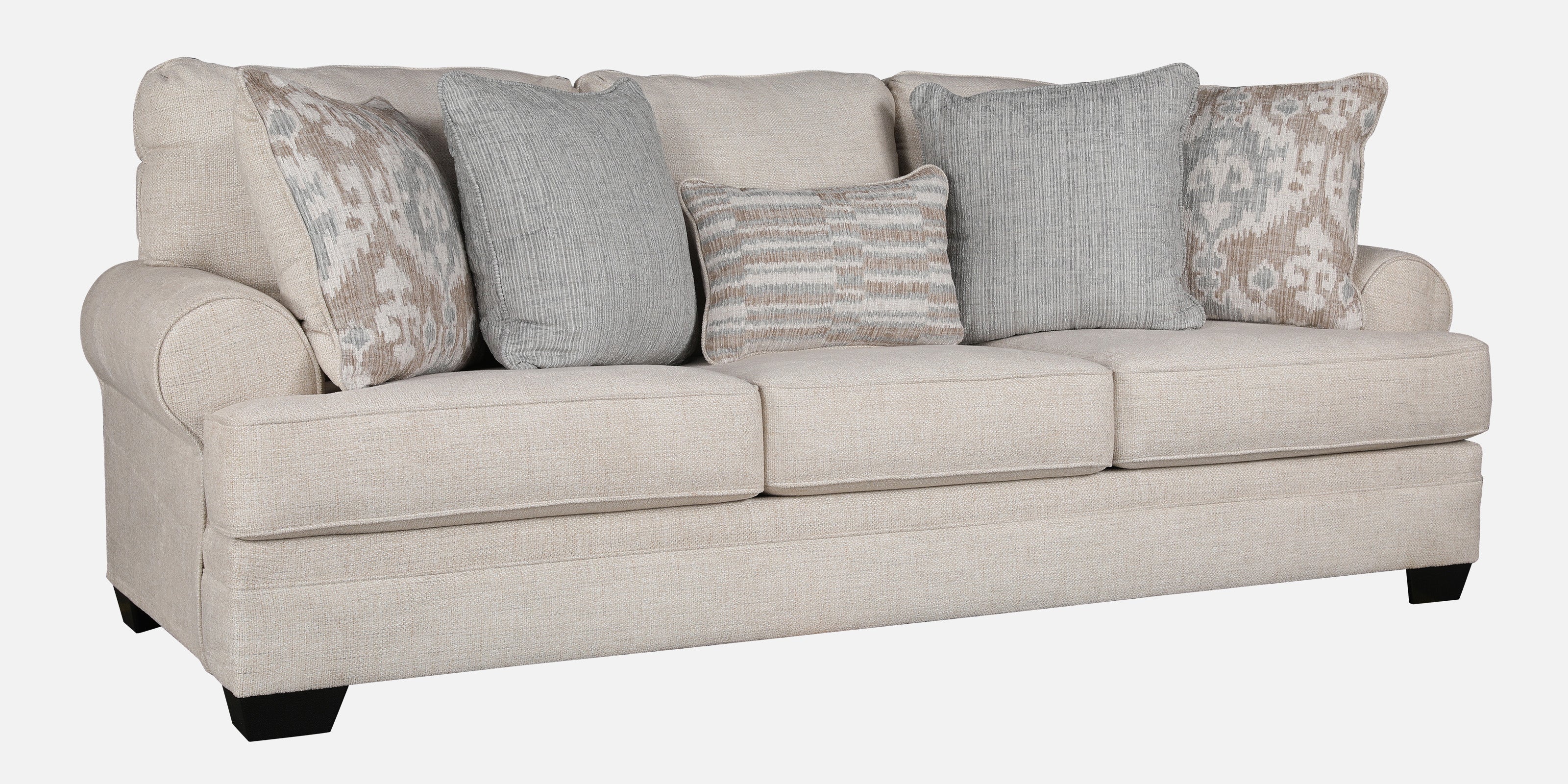 Thames Fabric Three Seater Sofa in Beige Colour