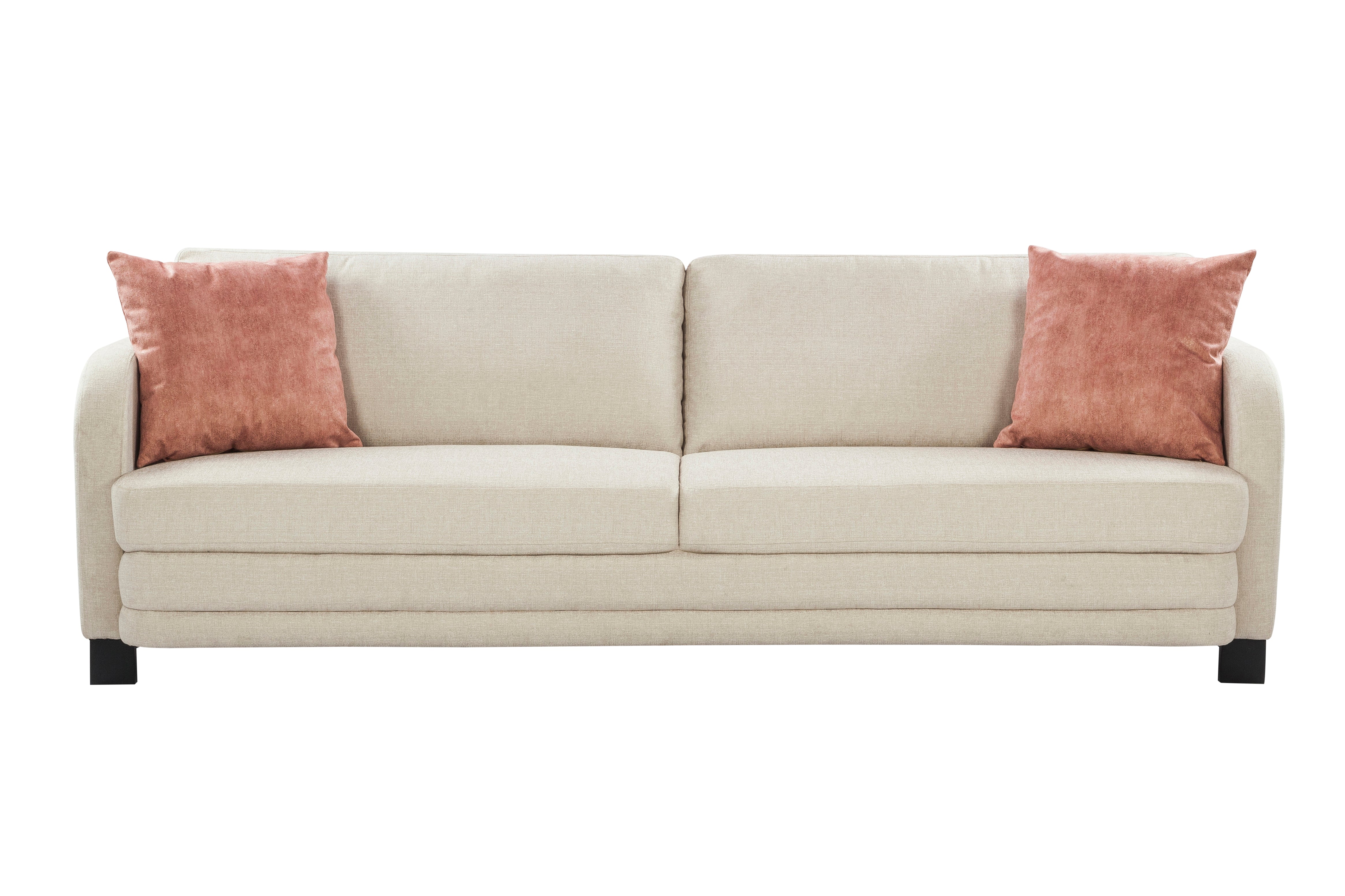 Grace Fabric Four Seater Sofa in Beige Colour