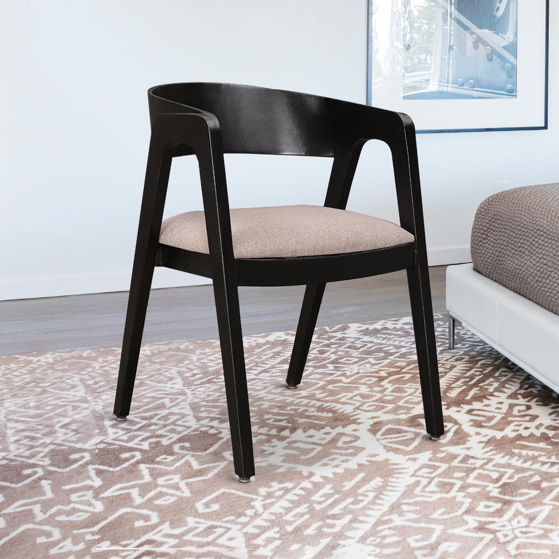 Haven Solidwood Dining Chair in Black Colour