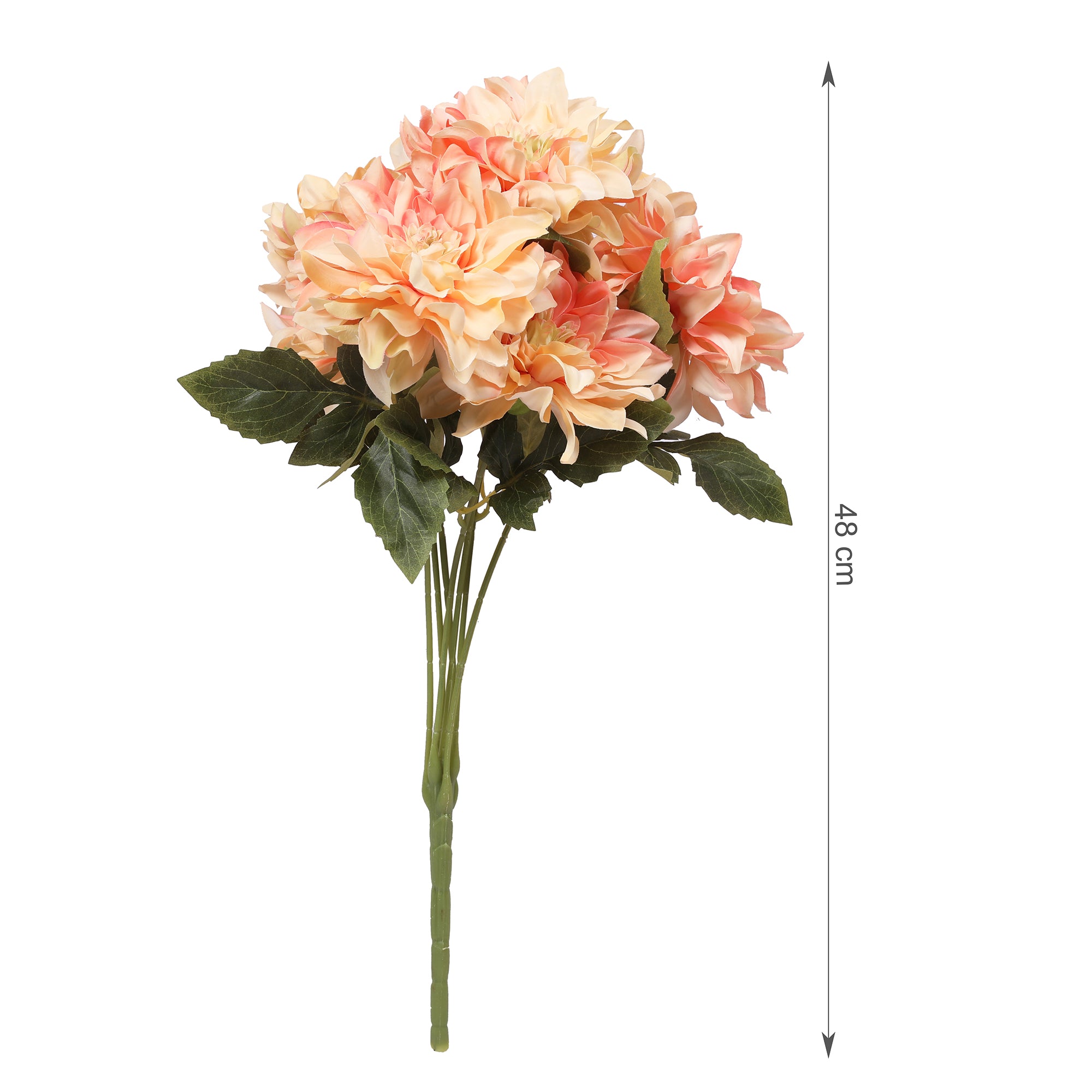 Blume Artificial Flower Dahlia Bunch 48cm in Peach Colour By Living Essence