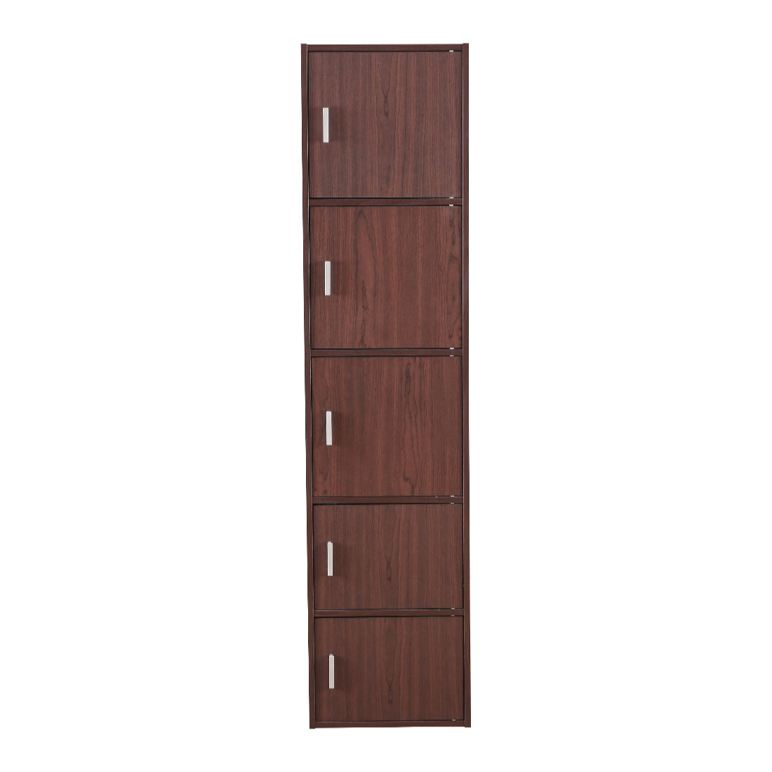 Albert Engineered Wood 5 Tier Cabinet in Cherry Brown Colour