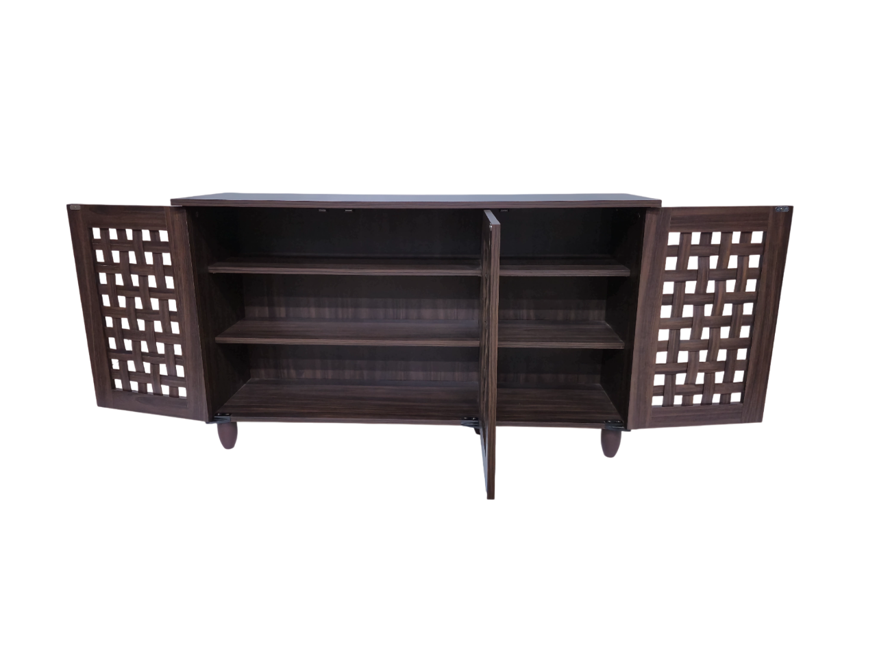 Neste 3 Door Shoe Rack in Walnut Colour