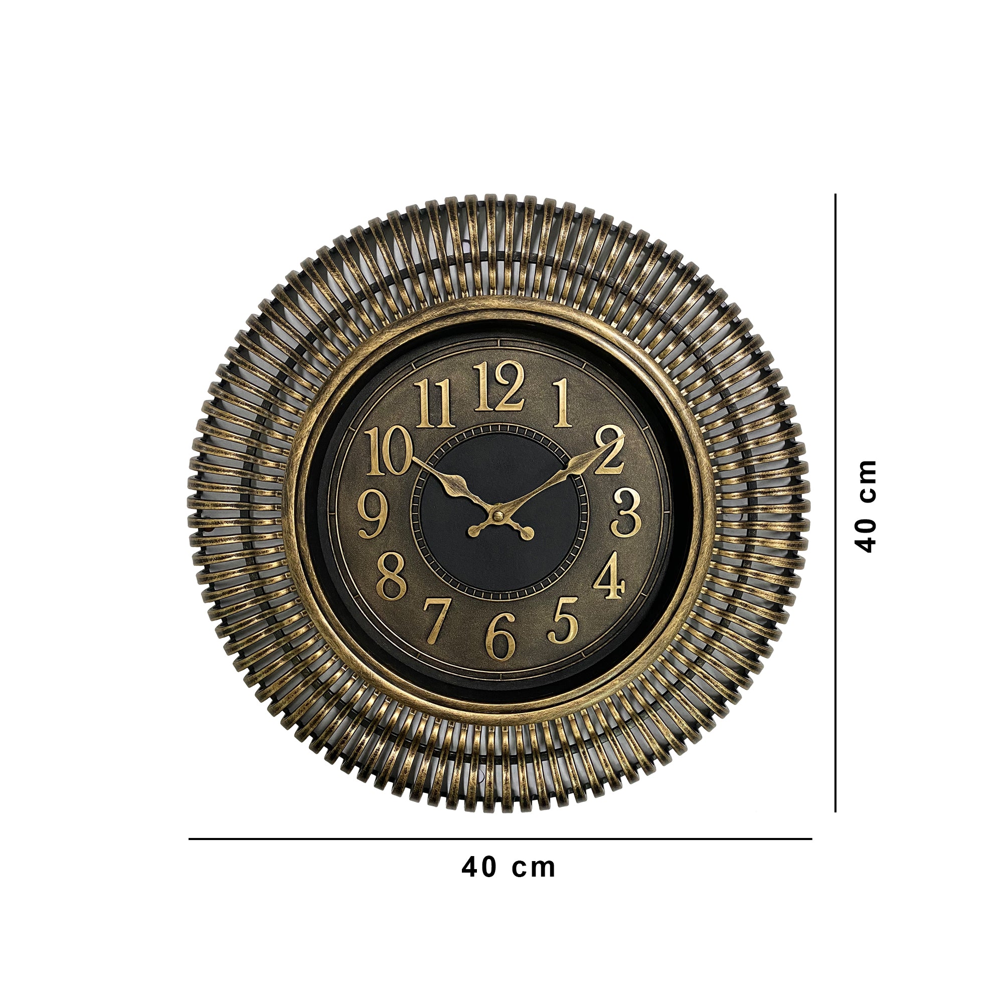 Aristo Geometric Rim Classic Wall Clock, Diameter 40cm in Bronze Colour