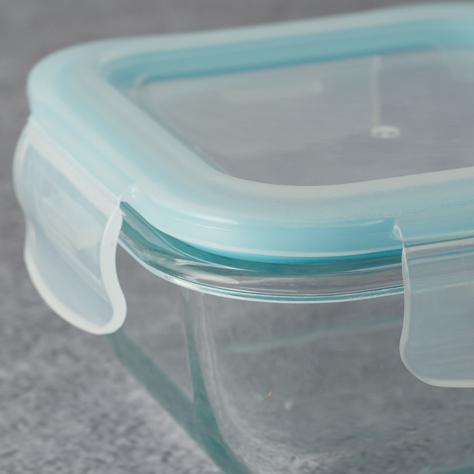 Robust Glass Square Container with PP Lid 320ML in Transparent Colour