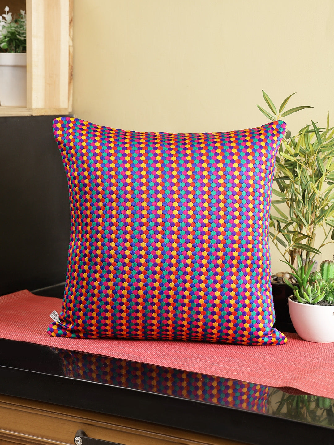 Julian Polyester Coushion Cover 40Cm X 40 Cm in Blush Colour