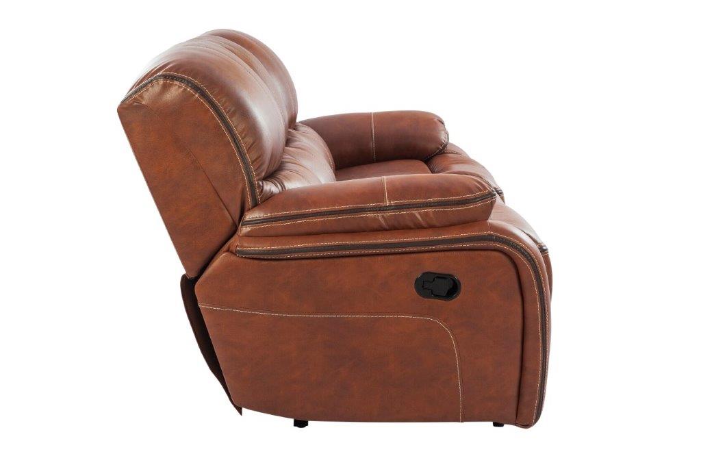 Tigris Leatherette Three Seater Recliner in Brown Colour