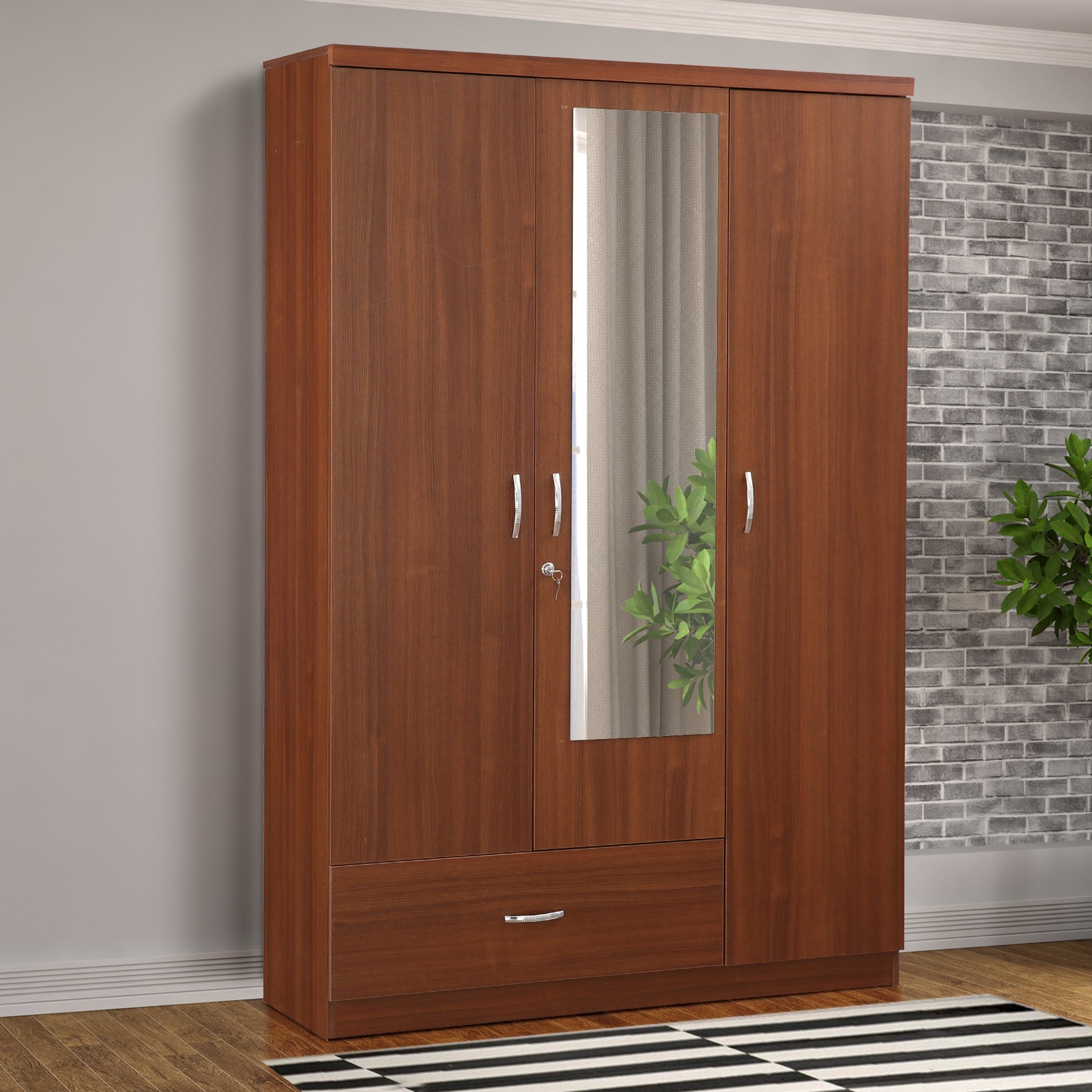 Ultima 3 door wardrobe in Walnut Colour