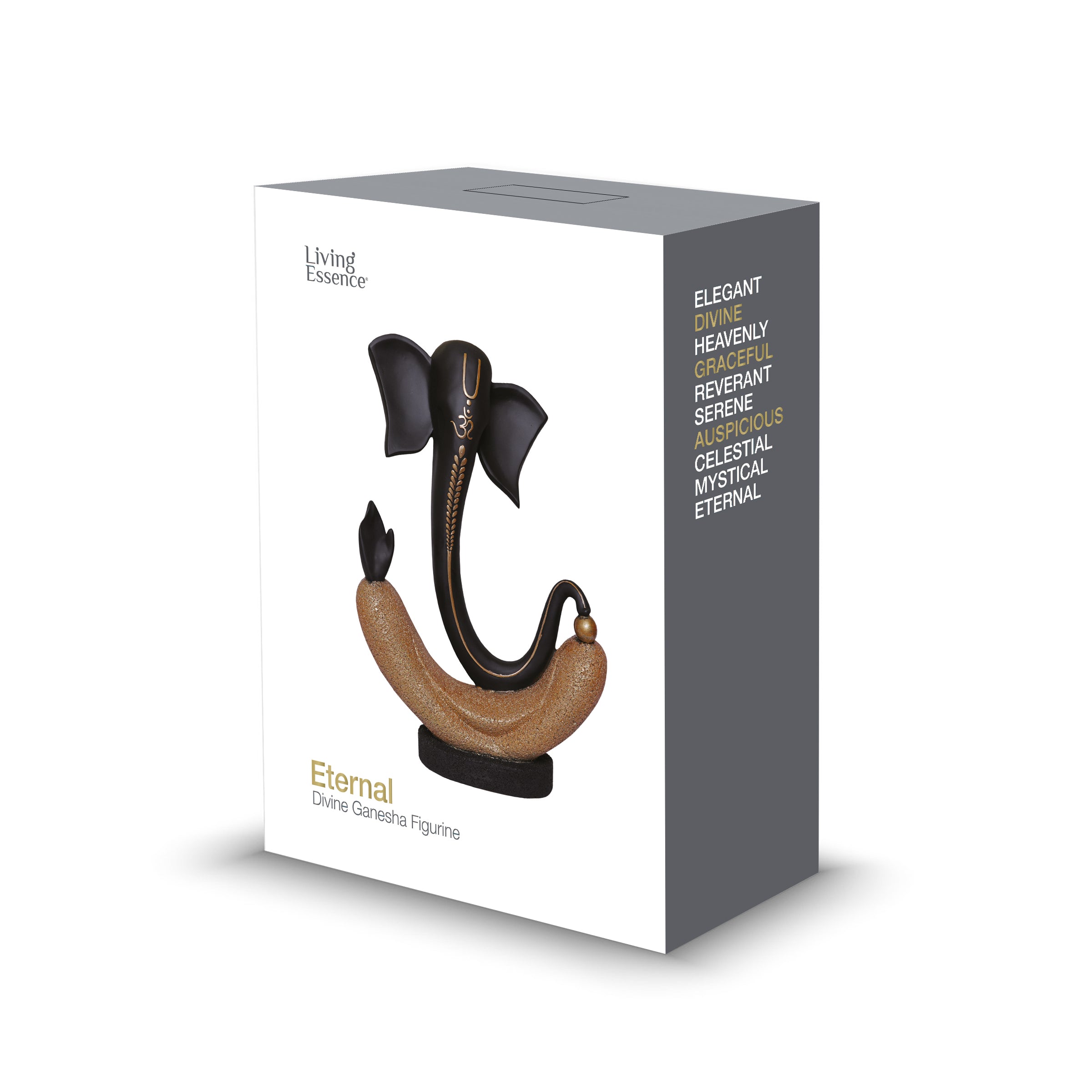 Eternal Ganesha Polyresin Hand Finished Figurine 41Cm in Black & Gold Colour