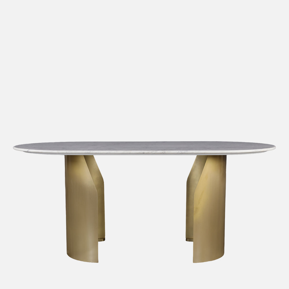 Palatine Marble Top Six Seater Dining Table in White & Gold Colour