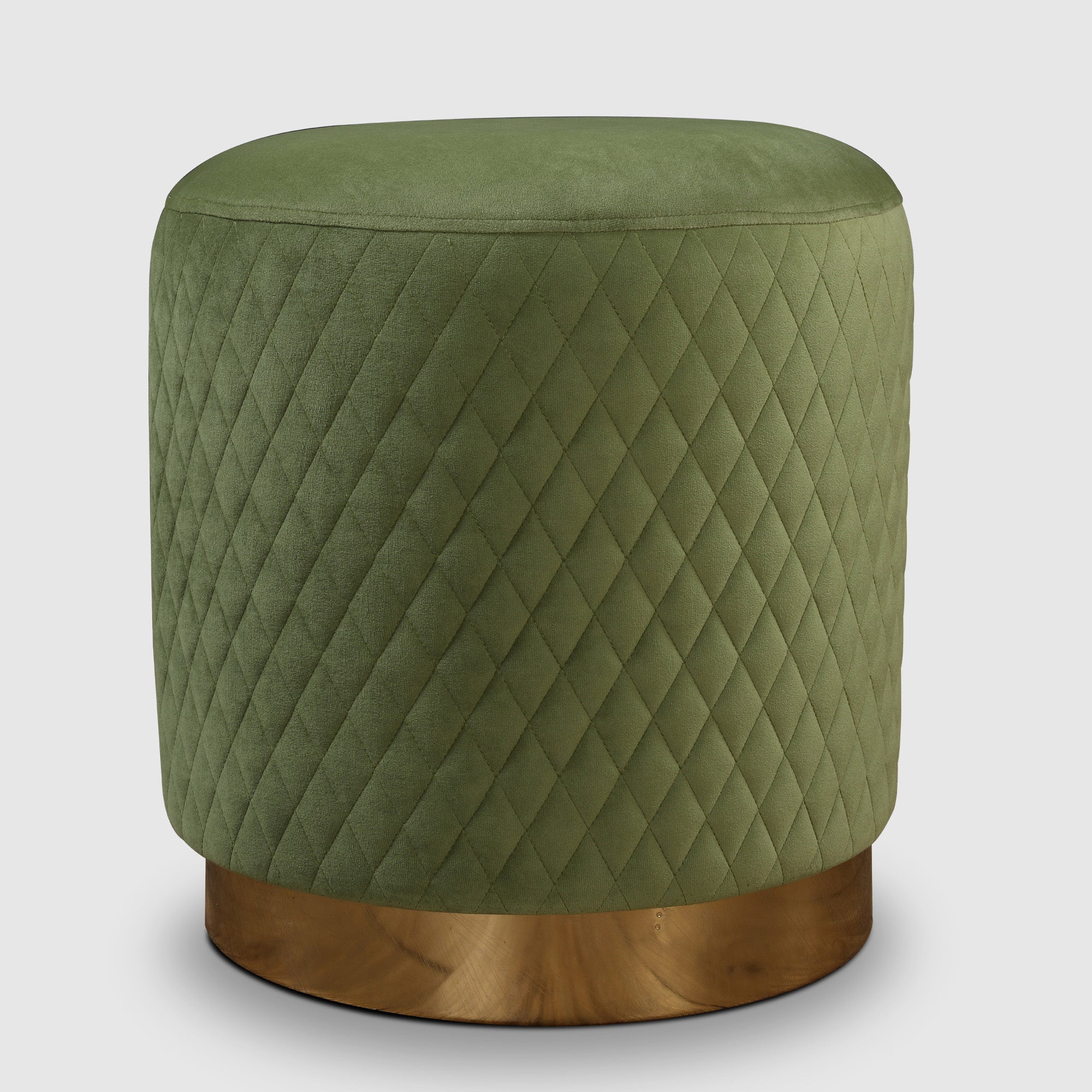 Serena Fabric Ottomans in Olive Colour
