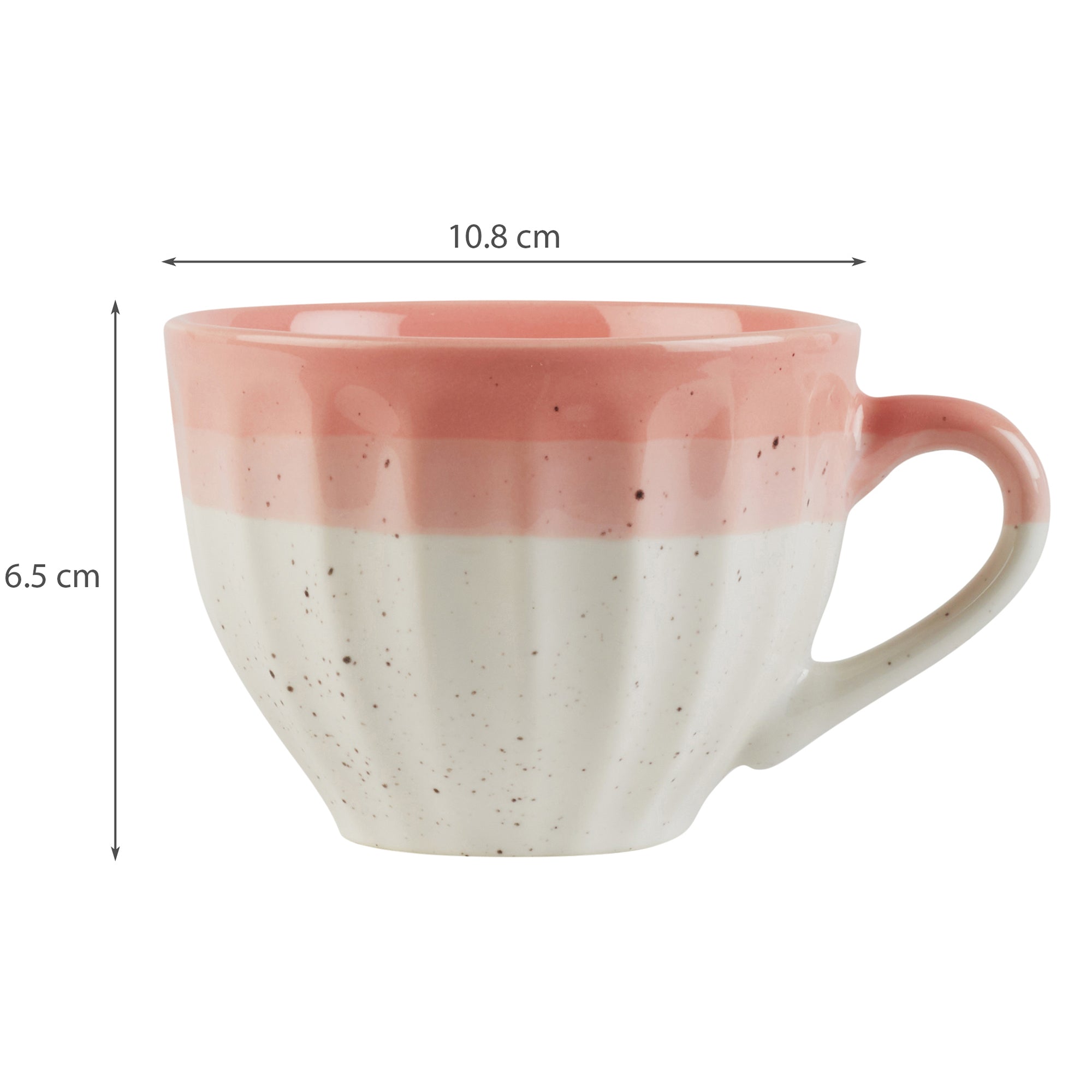 Emilia Ceramic Cup & Saucer Set Of 12 With Metal Stand in Blue & Pink Colour