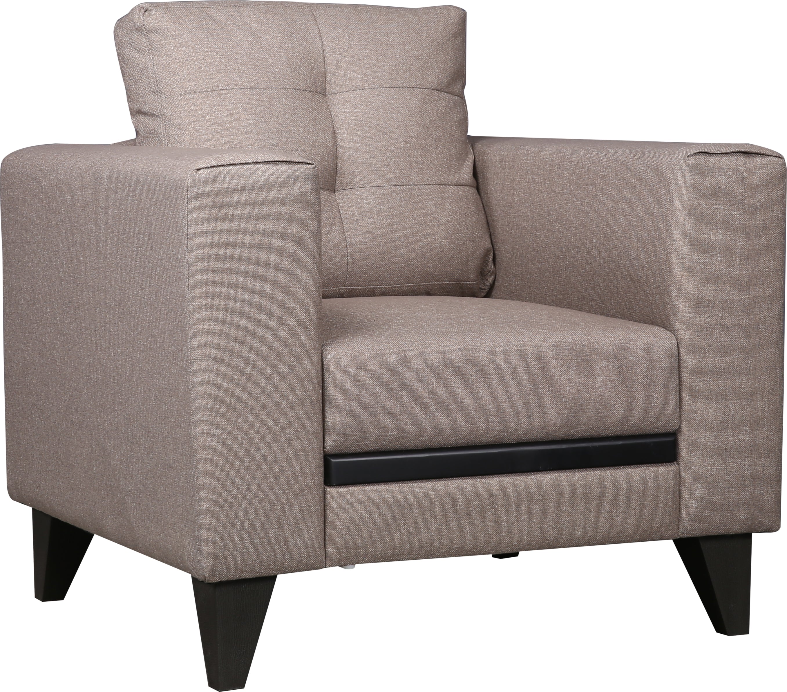 Garcia Fabric Single Seater Sofa in Brown Colour