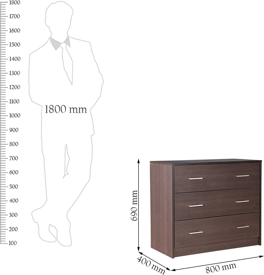 Atlas Engineered Wood Chest of Drawers in Beech Colour