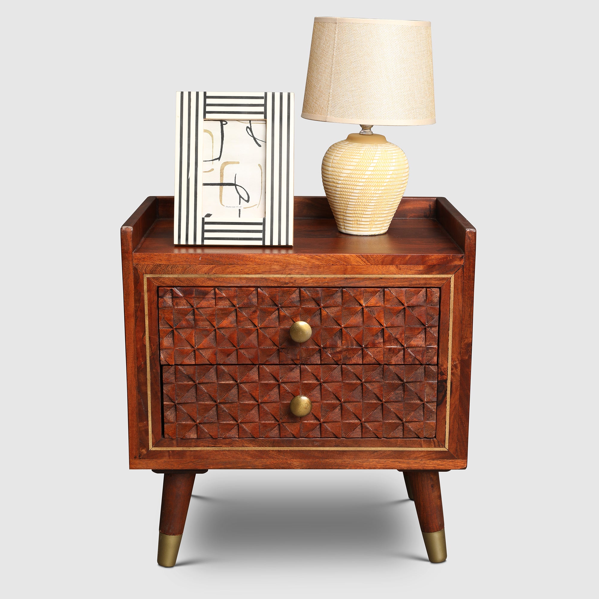 Phoolkari Night Stand in Honey Colour