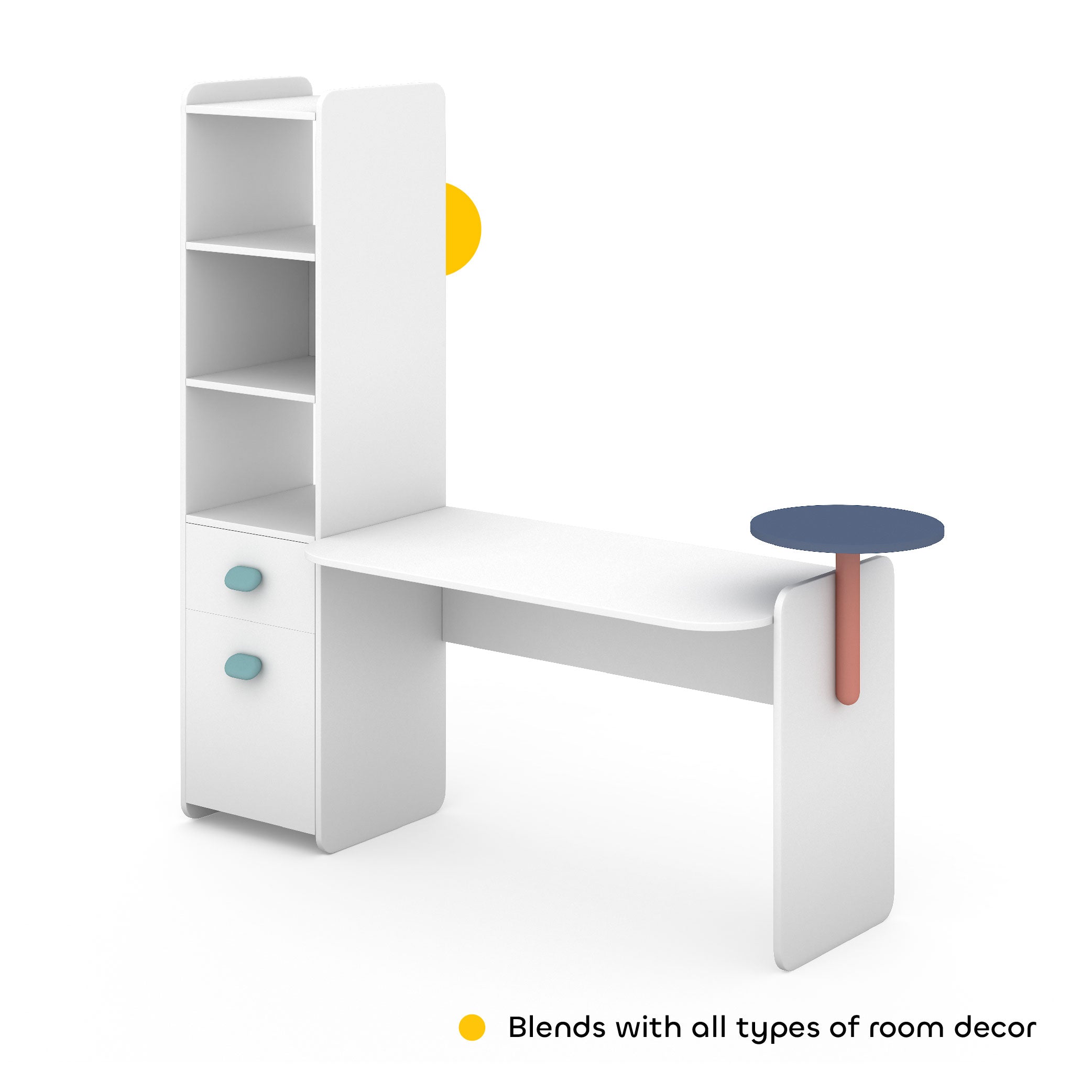 Skyline Study Desk in Rainy Grey Colour