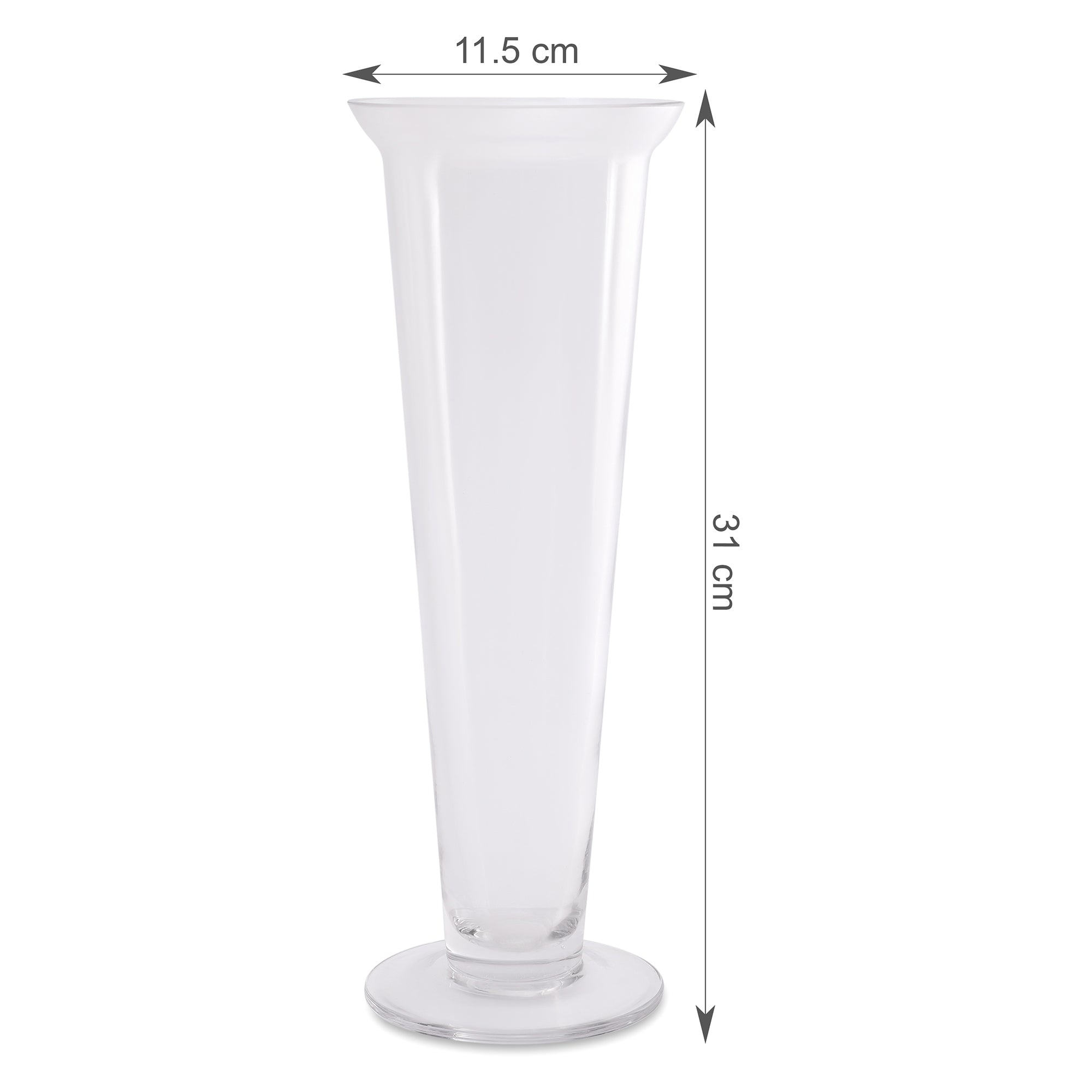 EDEL MODERN CLEAR GLASS SMALL SIZED VASE BY LIVING ESSENCE