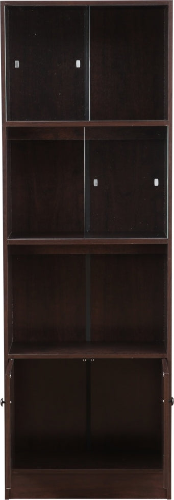 Lara Engineered Wood Medium Book Shelf in Wenge Colour